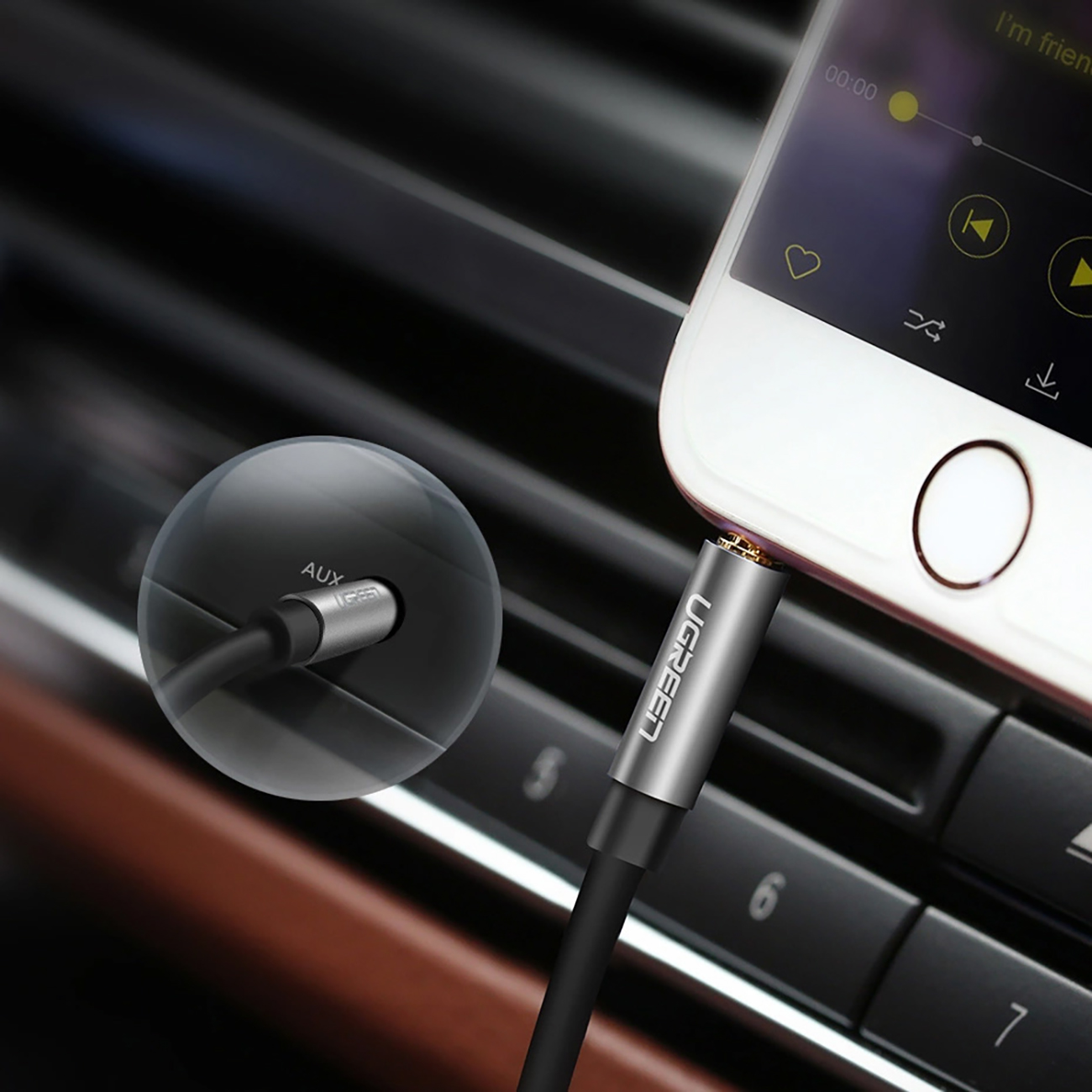 Kabel przewód audio AUX mini jack 3.5mm 3m - czarny (3)