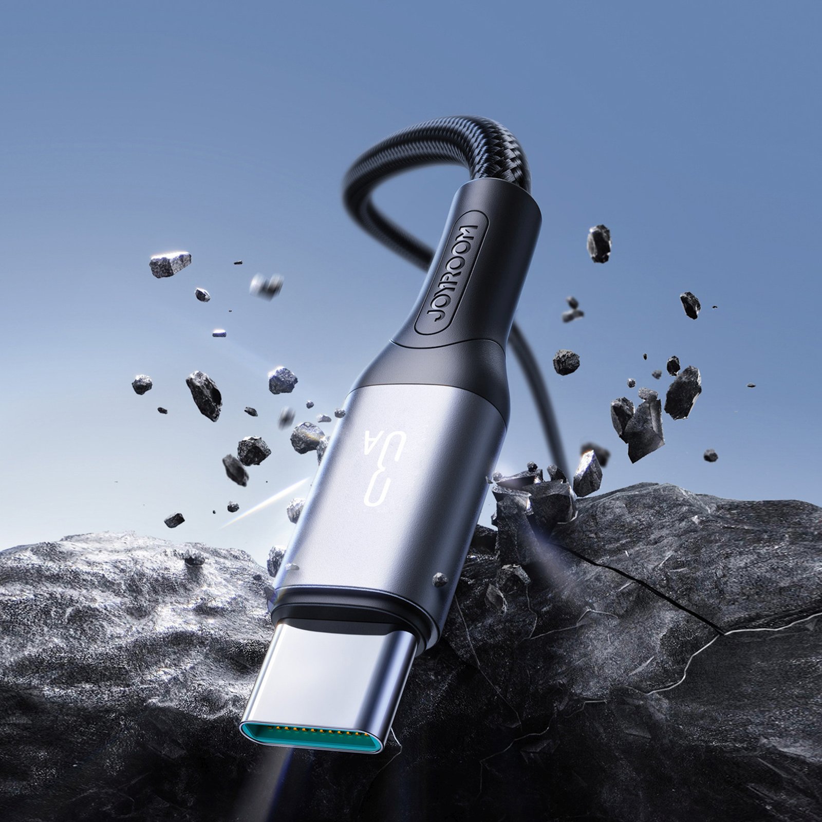 Kabel przewód USB-A - USB-C Flash Series 3A 1m - czarny (4)