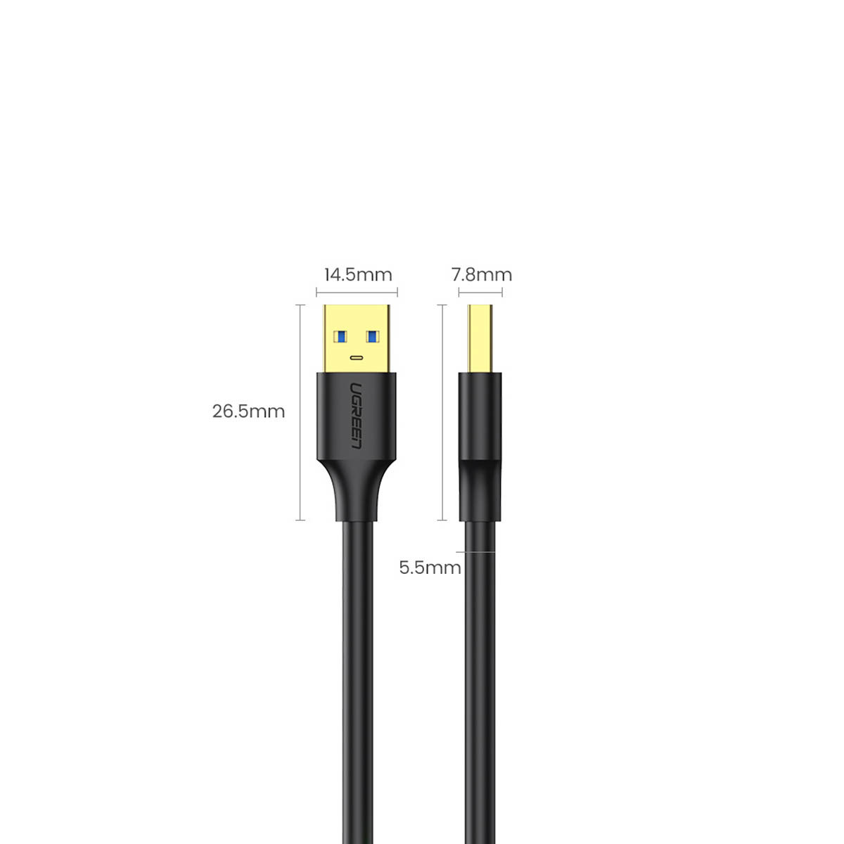 Kabel przewód USB-A 3.0 5Gb/s 0.5m czarny (9)