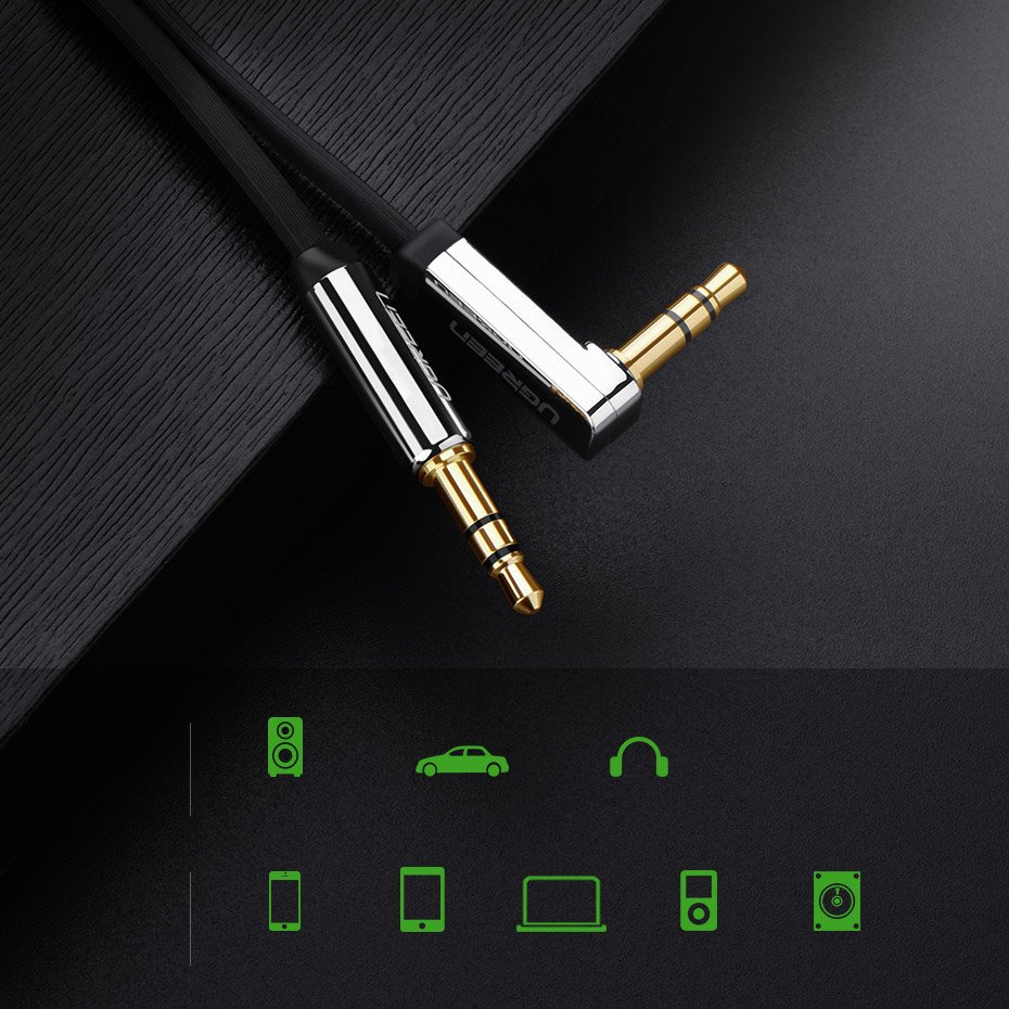 Płaski kabel przewód audio AUX 3.5mm mini jack 2m srebrny (5)
