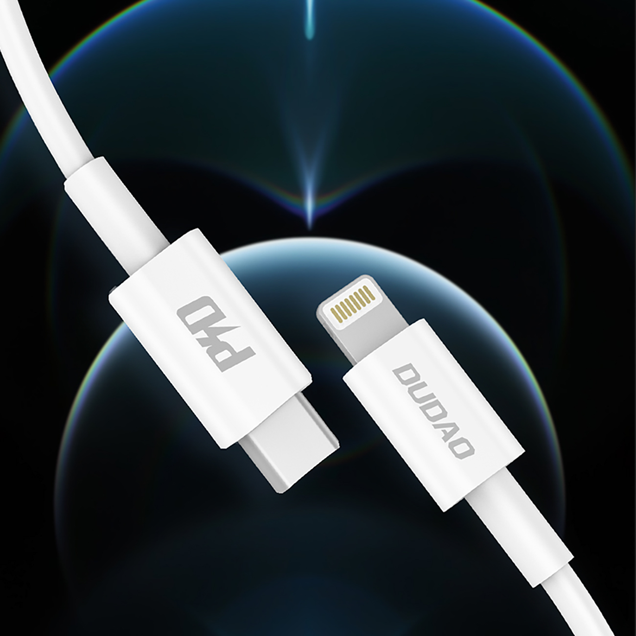 Kabel przewód L6X USB-C - iPhone Lightning PD 20W 1m - biały (6)