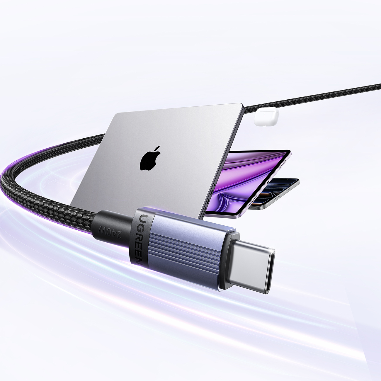 Kabel przewód USB-C PD 240W 0.5m - czarny (3)