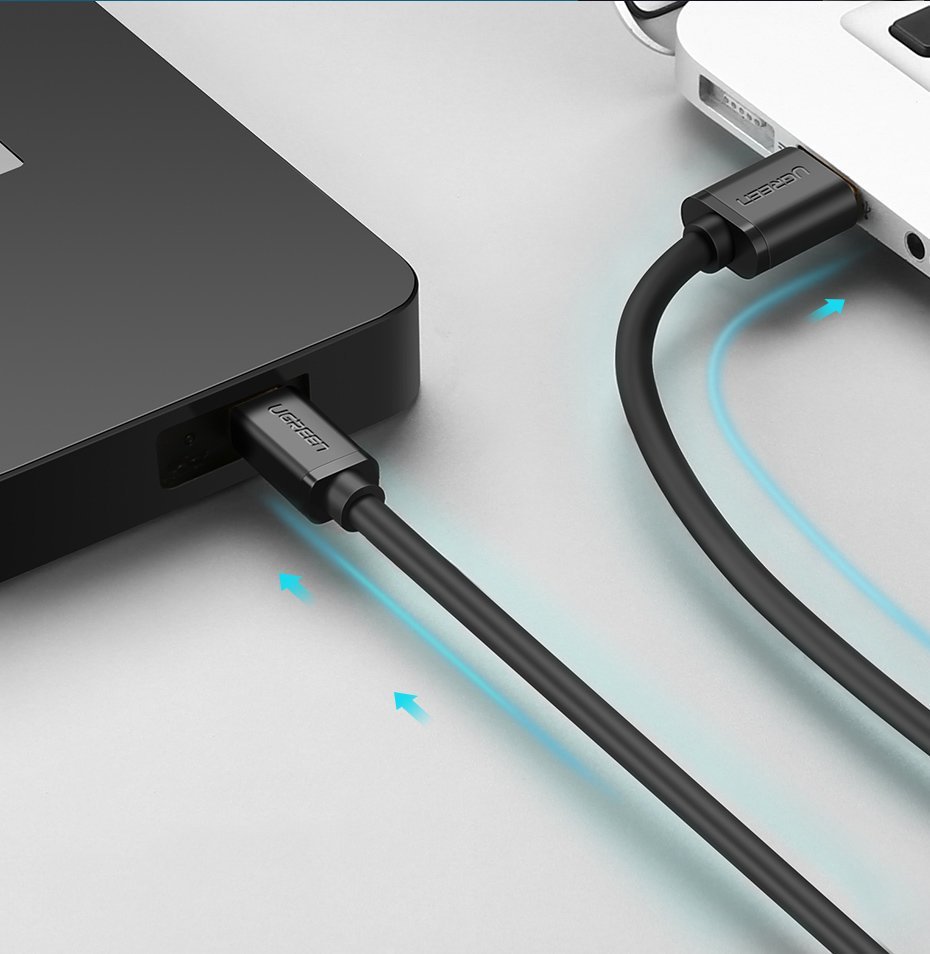 Kabel przewód USB - mini USB 480 Mbps 3m czarny (8)
