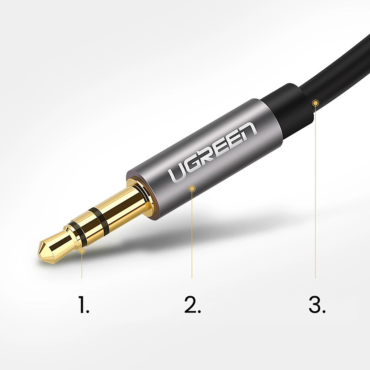 Kabel przewód audio AUX mini jack 3.5mm 3m - czarny (6)