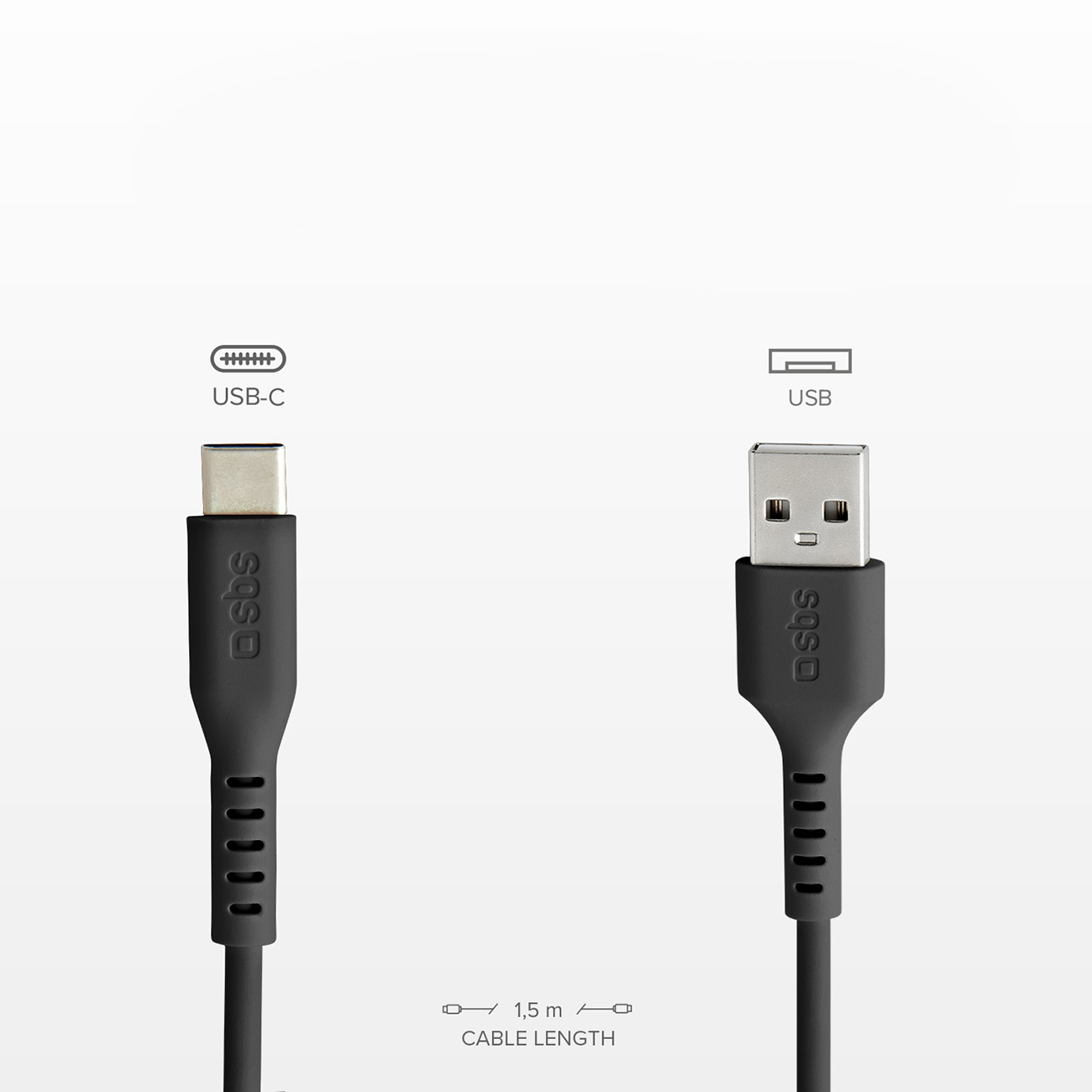 Kabel przewód USB-A - USB-C 1.5m - czarny (6)