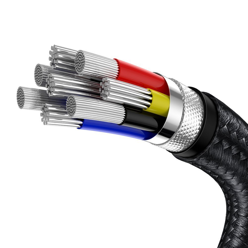 Przewód kabel USB-C - USB-C Cafule Metal Data Power Delivery 100W 2m - czarny (7)