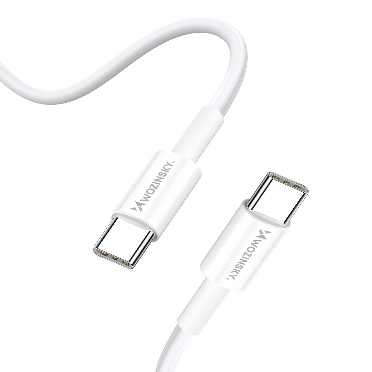 Ładowarka sieciowa GaN USB-A USB-C z kablem USB-C 65W - biała (3)
