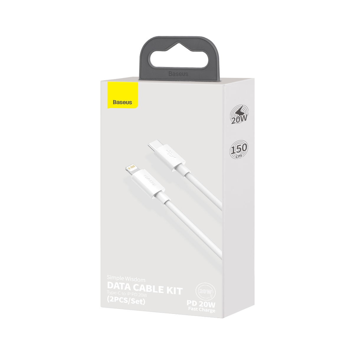 2x Kabel przewód Simple Wisdom iPhone Lightning - USB-C 20W 1.5 m - biały (8)