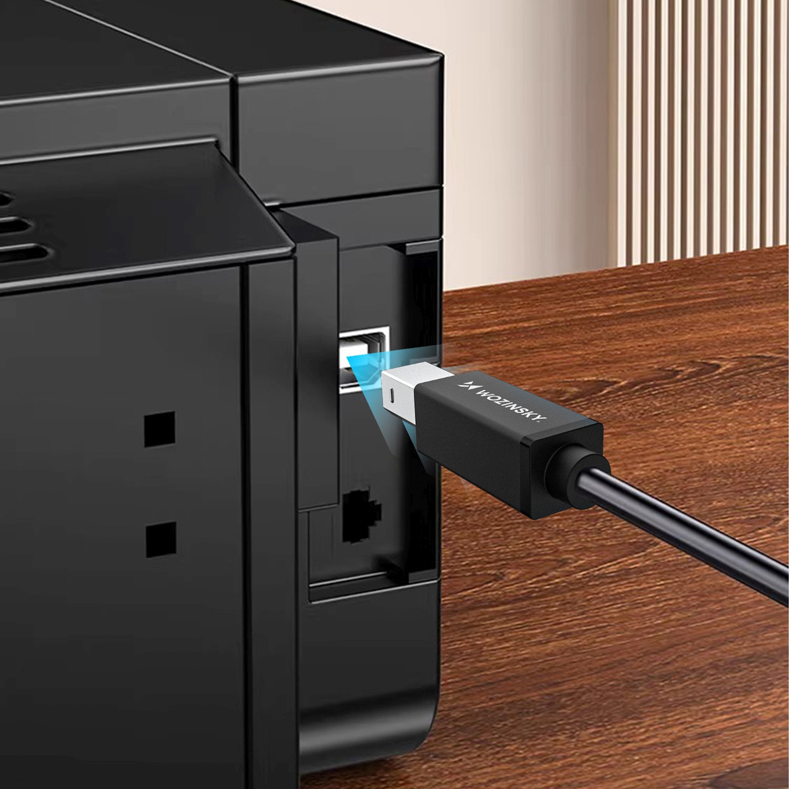 Kabel przewód do skanera drukarki USB-B - USB-C 2m - czarny (5)