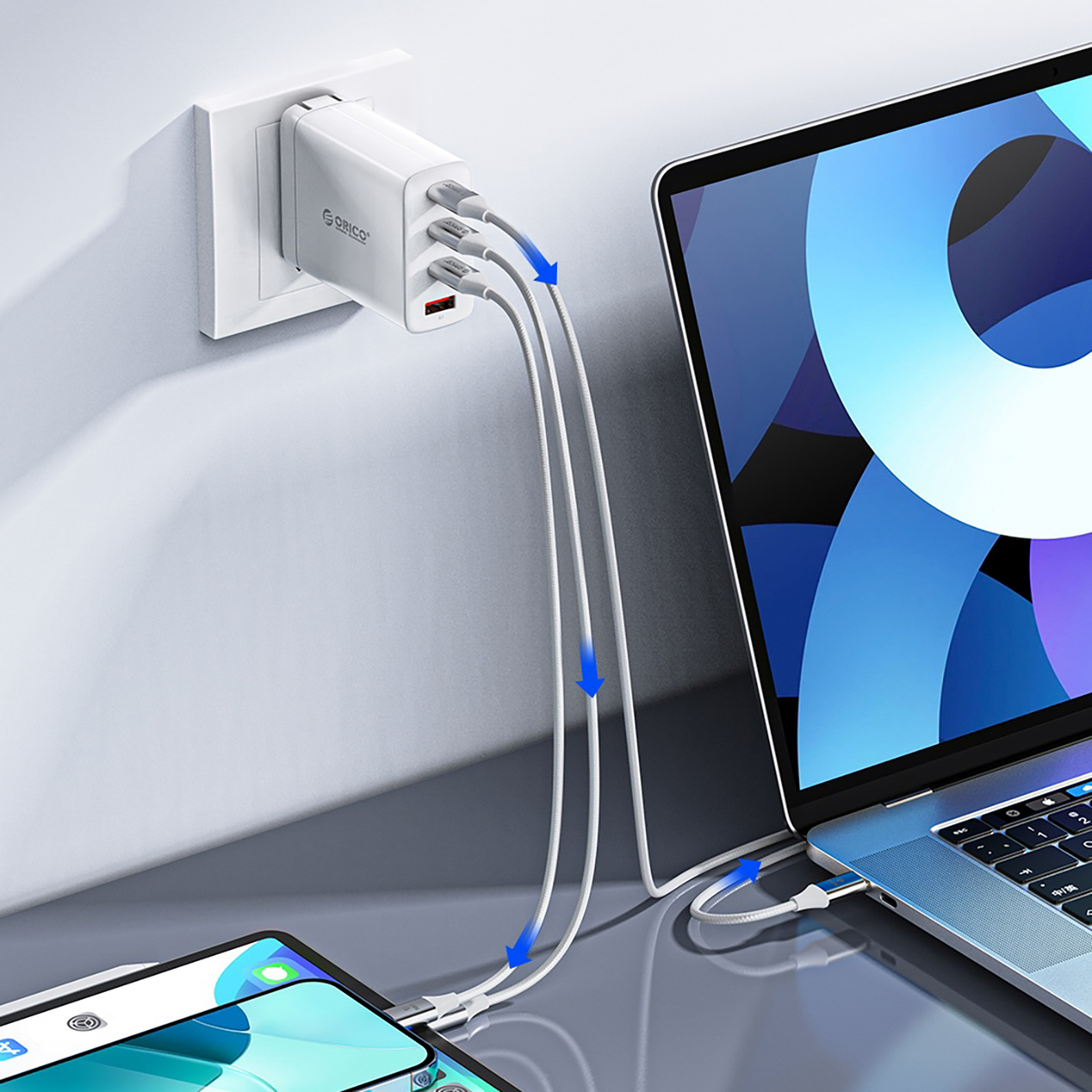 Kabel przewód CDX 60W 3A Power Delivery USB-C 1m - biały (4)
