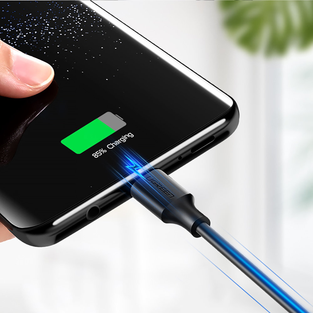 Kabel przewód przejściówka USB - USB-C Quick Charge 3.0 3A 0.25m czarny (6)