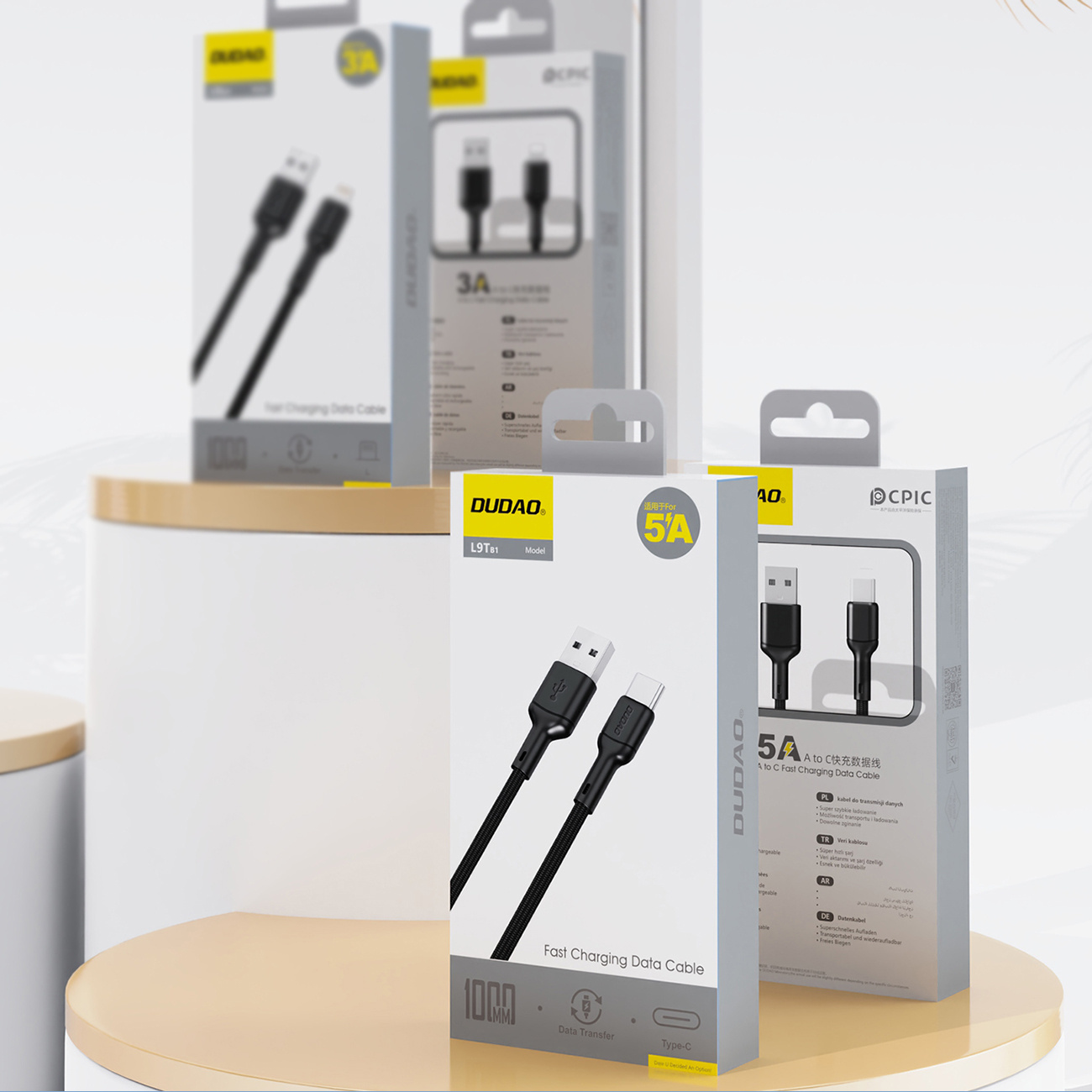 Kabel przewód USB-A - USB-C 5A 1m - czarny (5)