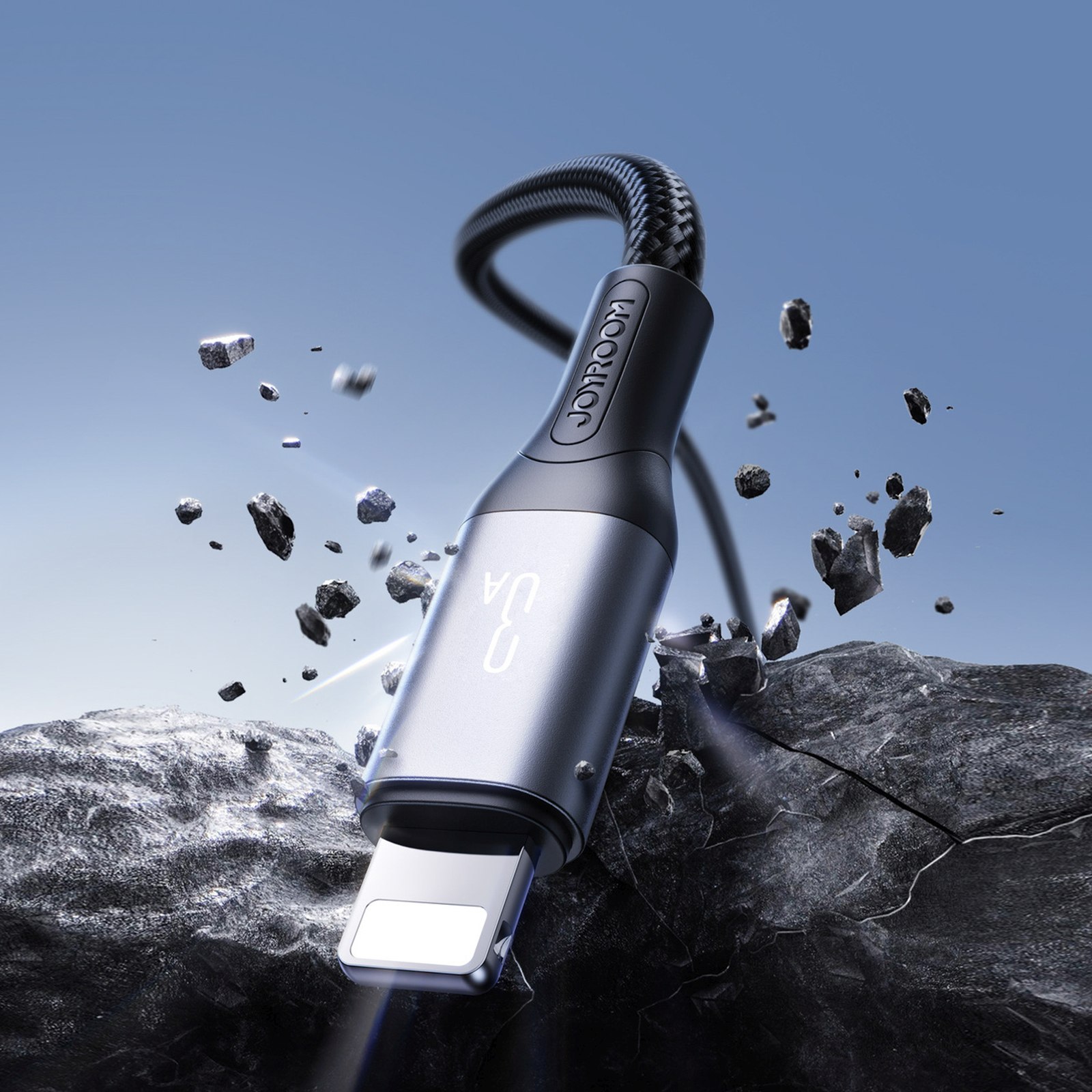 Kabel przewód USB-A - iPhone Lightning Flash Series 3A 1m - czarny (4)