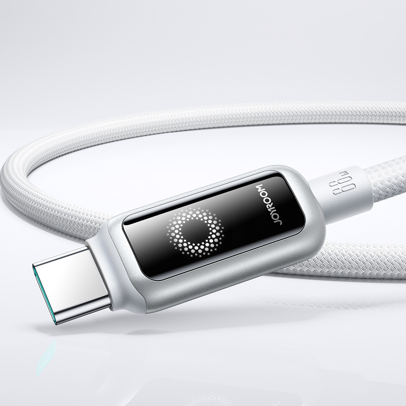 Kabel przewód w oplocie USB-A - USB-C 66W 1.2m - biały (4)