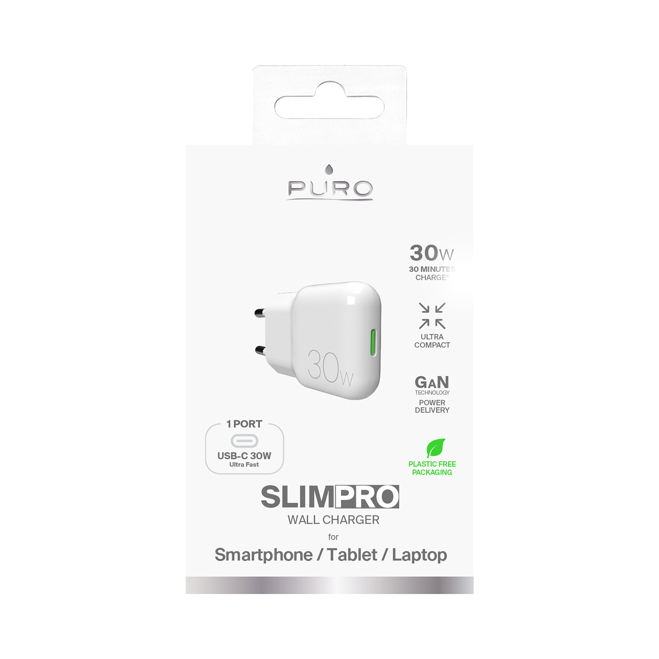 Ładowarka sieciowa USB-C GaN 30W - biała (3)