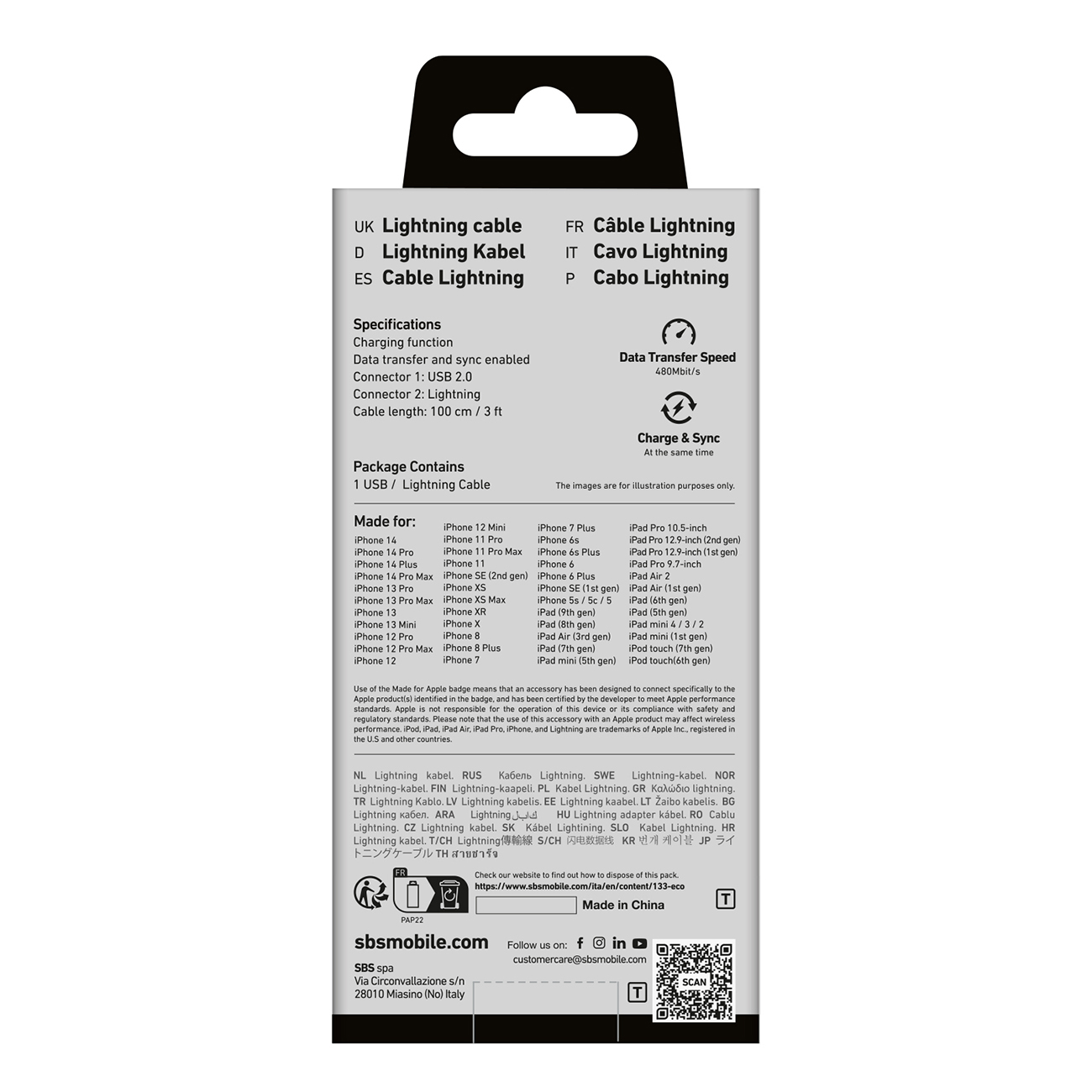 Kabel przewód z certyfikatem MFi USB-A - iPhone Lightning 1m - czarny (3)