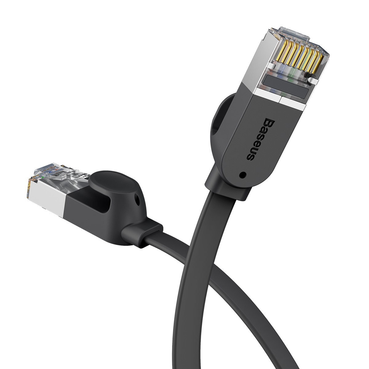 Kabel sieciowy RJ45 płaski High Speed Ethernet CAT6 1m - czarny (3)