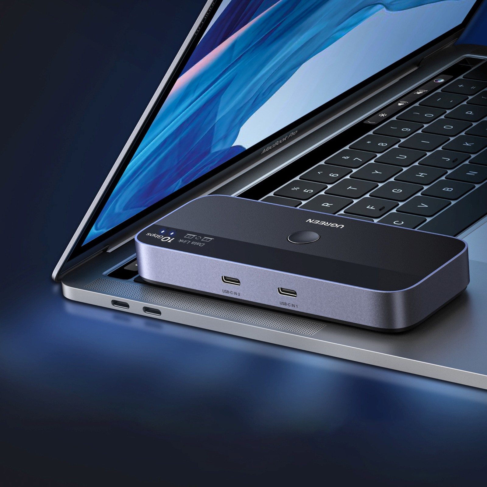 Przełącznik switch USB-C USB-A 10Gb/s - szary (5)
