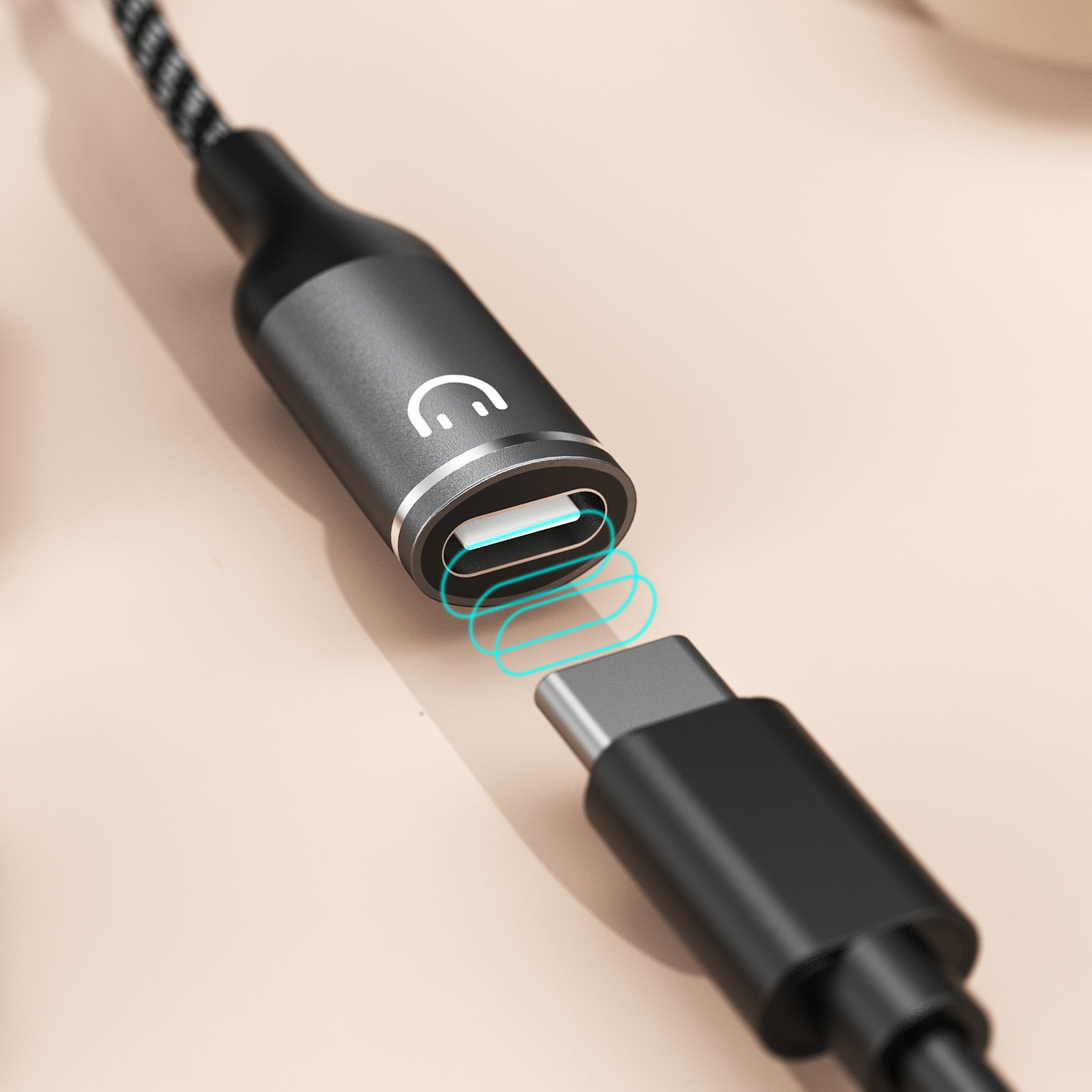 2w1 Adapter przejściówka rozdzielacz USB-C na zasilanie i słuchawki - szary (9)