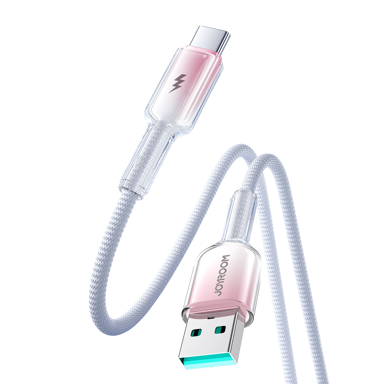 Kabel przewód Crystal-Clear Series 3A USB-A - USB-C 1.2m - biały (3)