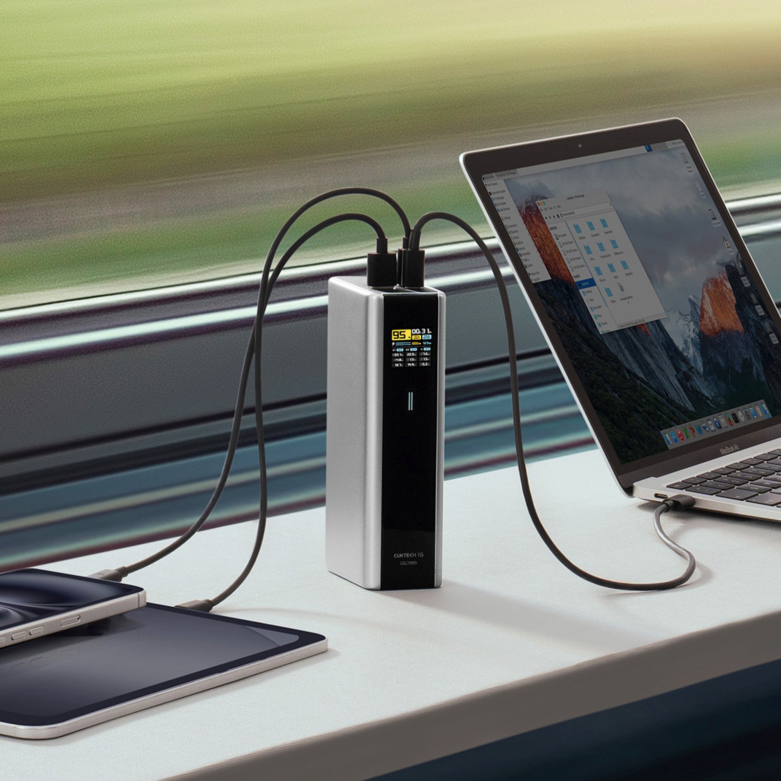 Powerbank 20000mAh USB-C USB-A 210W - szary (4)