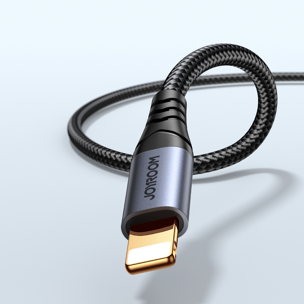 Kabel audio stereo do iPhone iPad AUX 3.5 mm mini jack - Lightning 1.2m czarny (8)
