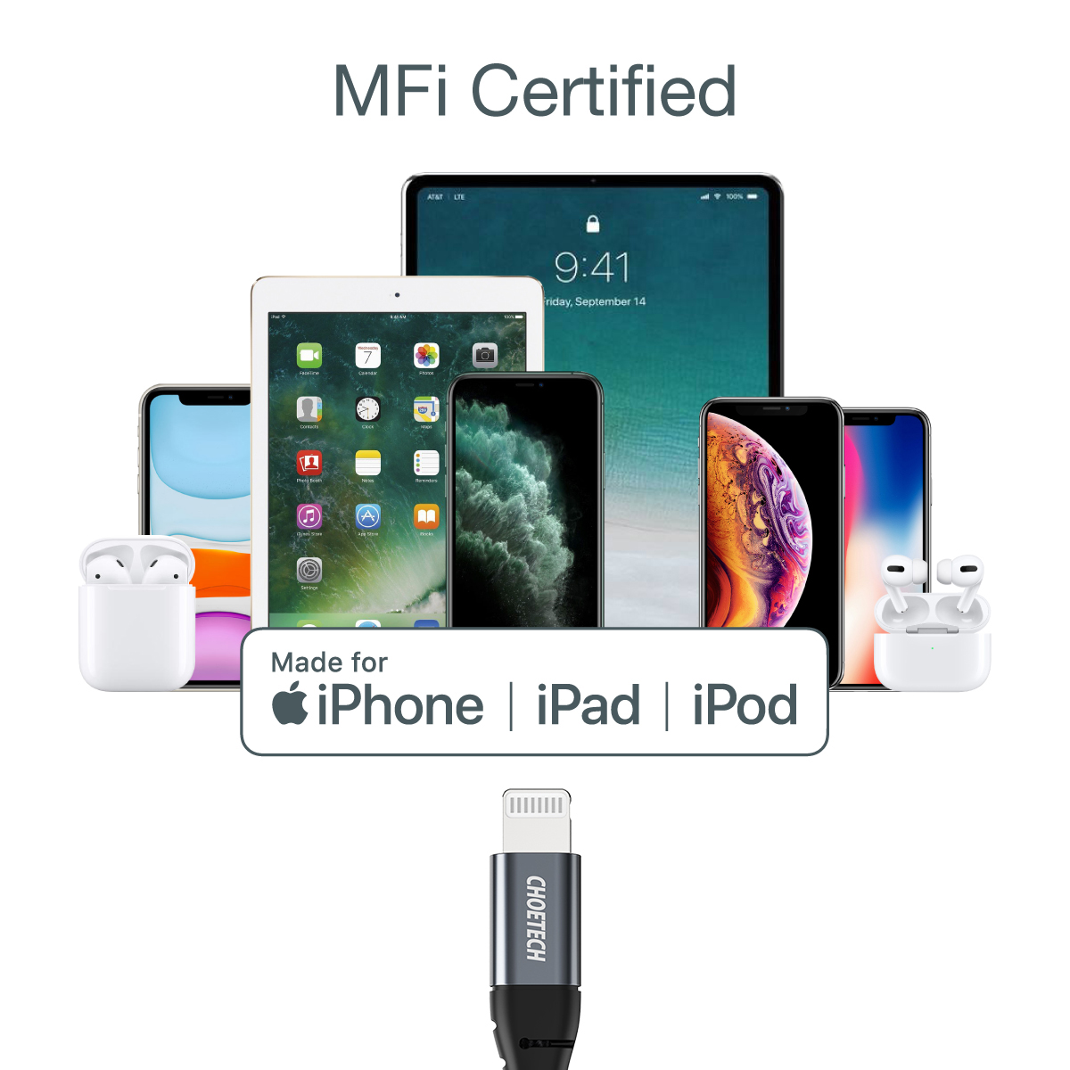 Kabel przewód do iPhone USB-C - Lightning 480Mb/s 3A 1.2m - czarny (4)