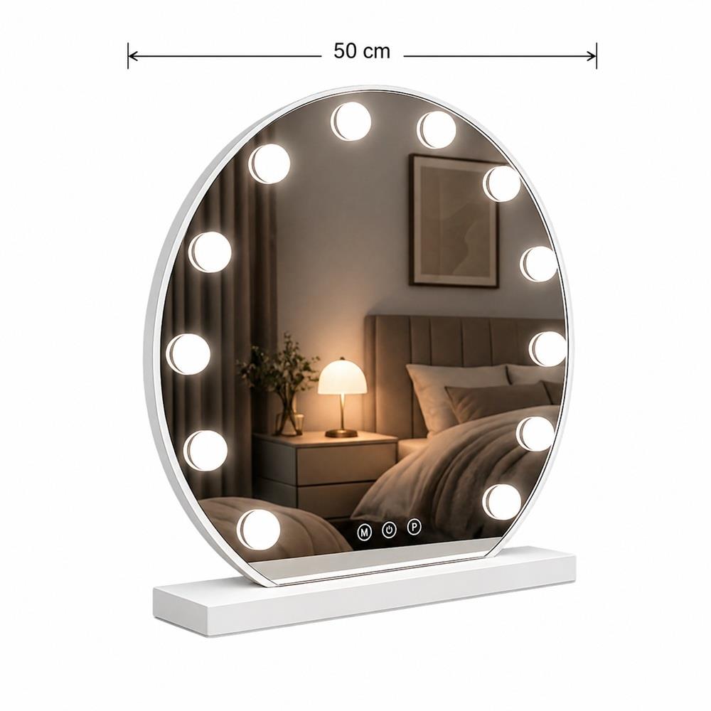 Lustro podświetlane LED HOLLYWOOD śr 50cm (4)