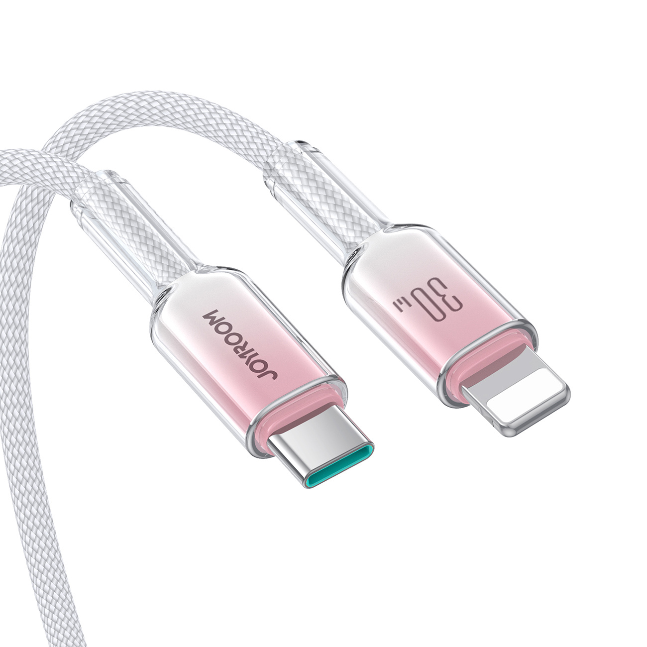 Kabel przewód Crystal-Clear Series 30W USB-C - iPhone Lightning 1.2m - biały (7)