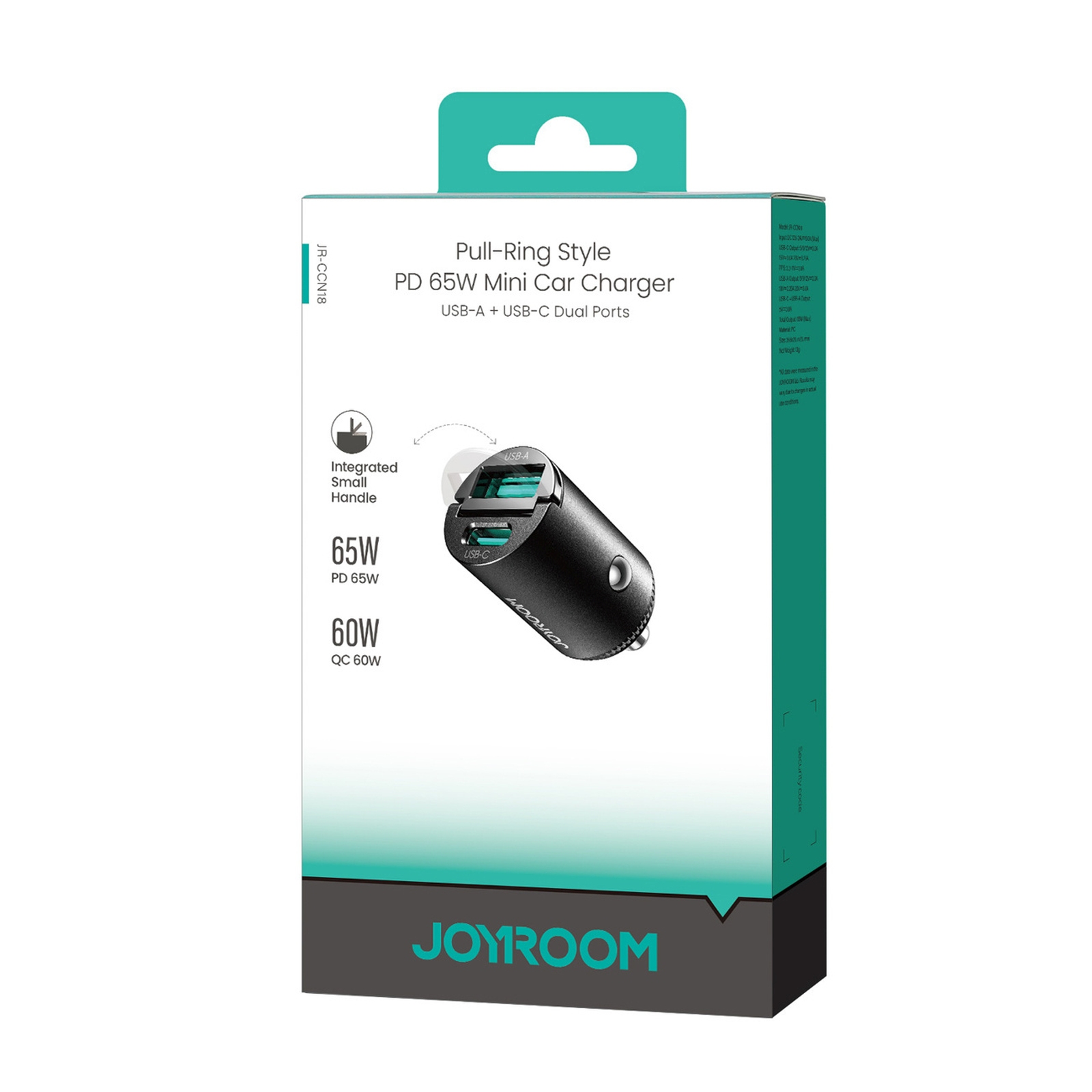 Ładowarka samochodowa USB-A USB-C 65W - czarna (7)