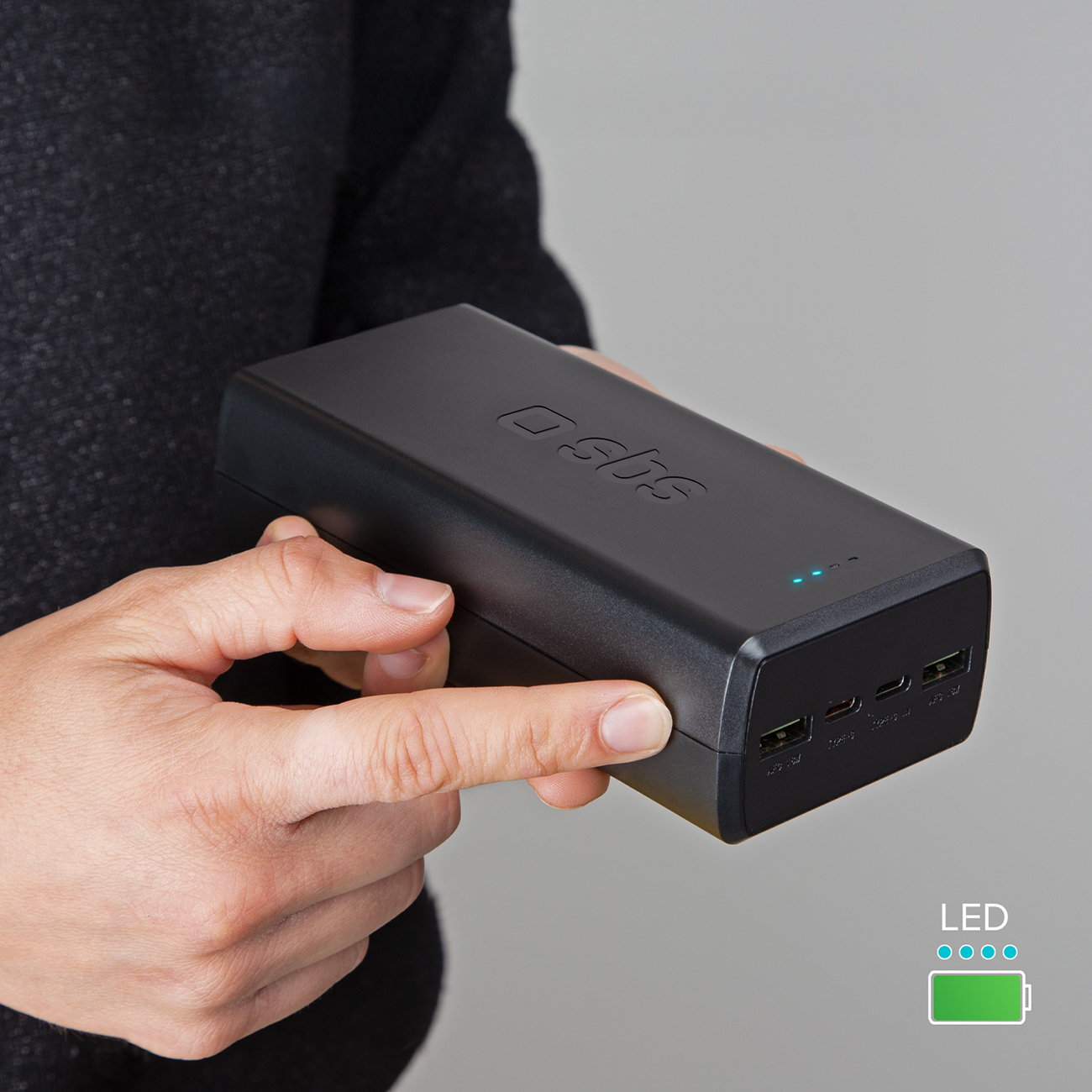 Powerbank 30000 mAh USB-C USB-A - czarny (5)
