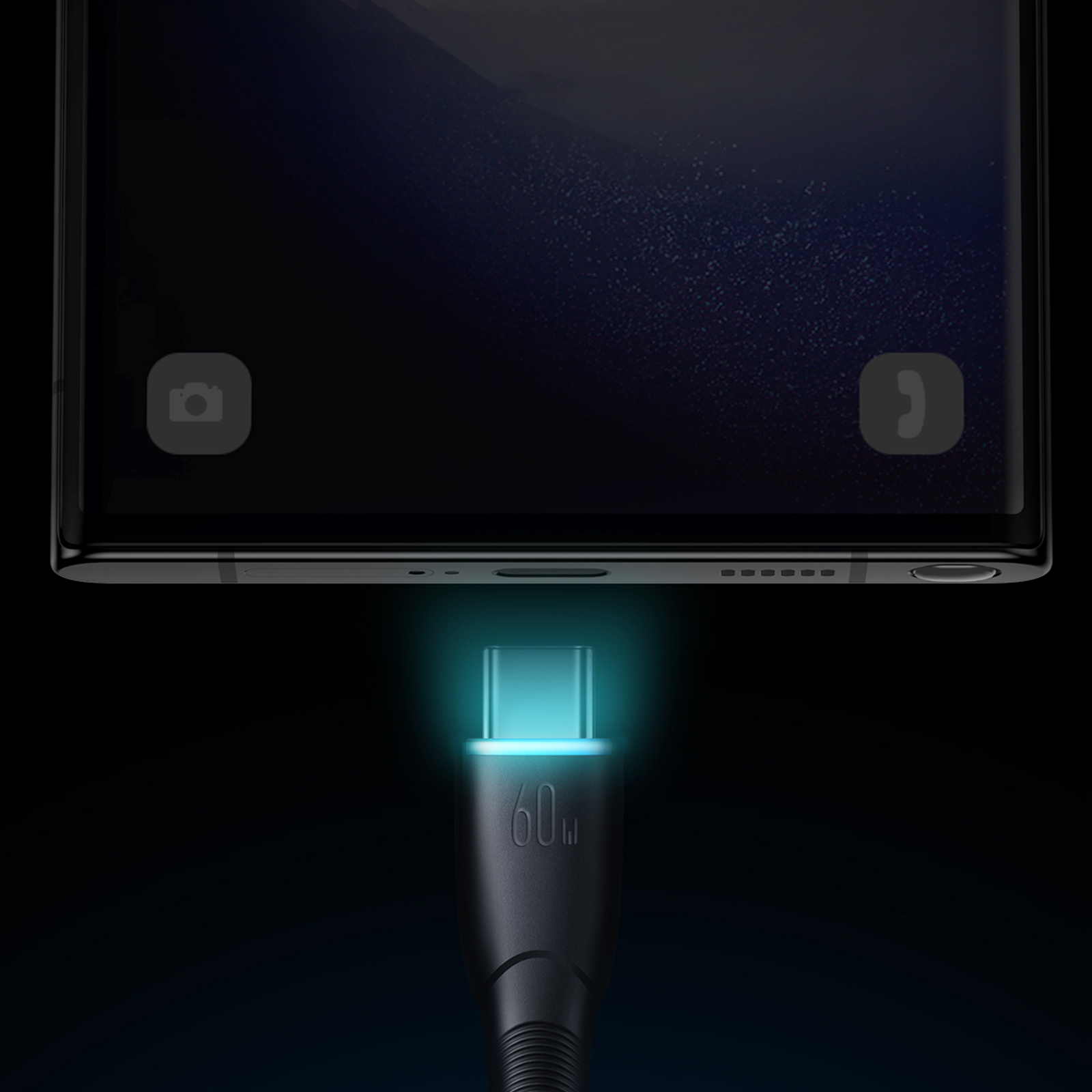 Kabel przewód Starry Series USB-C - USB-C 60W 1m czarny (9)