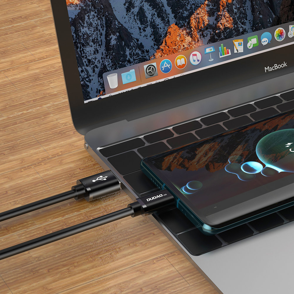 Kabel przewód USB - USB Typ C Super Fast Charge 1 m czarny (6)