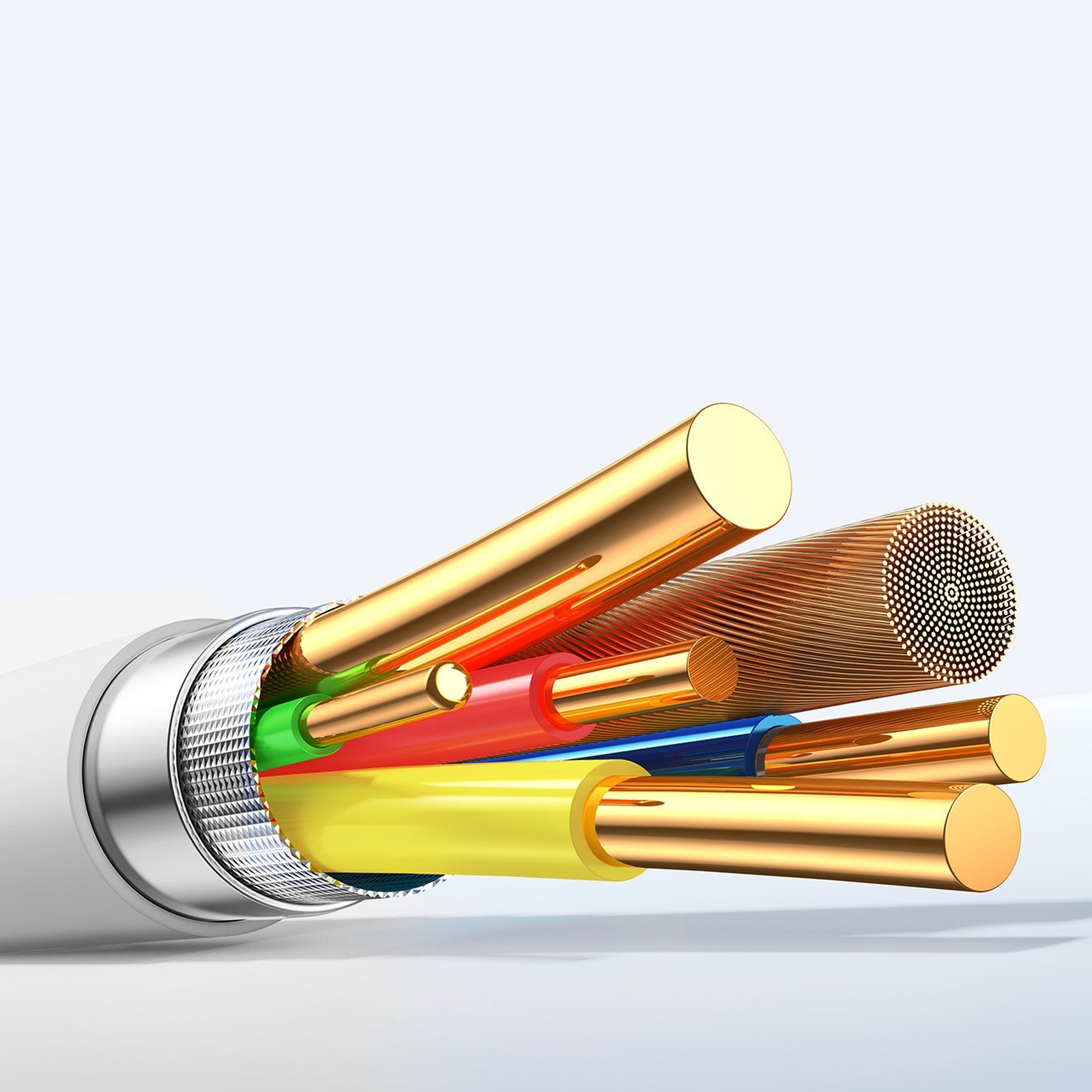 Kabel przewód USB-A - USB-C Vibrant Series 3A 1.2m - biały (8)