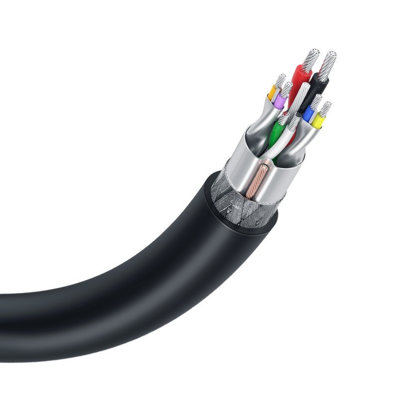 Kabel przewód USB 2.0 męski 0.5m czarny (10)