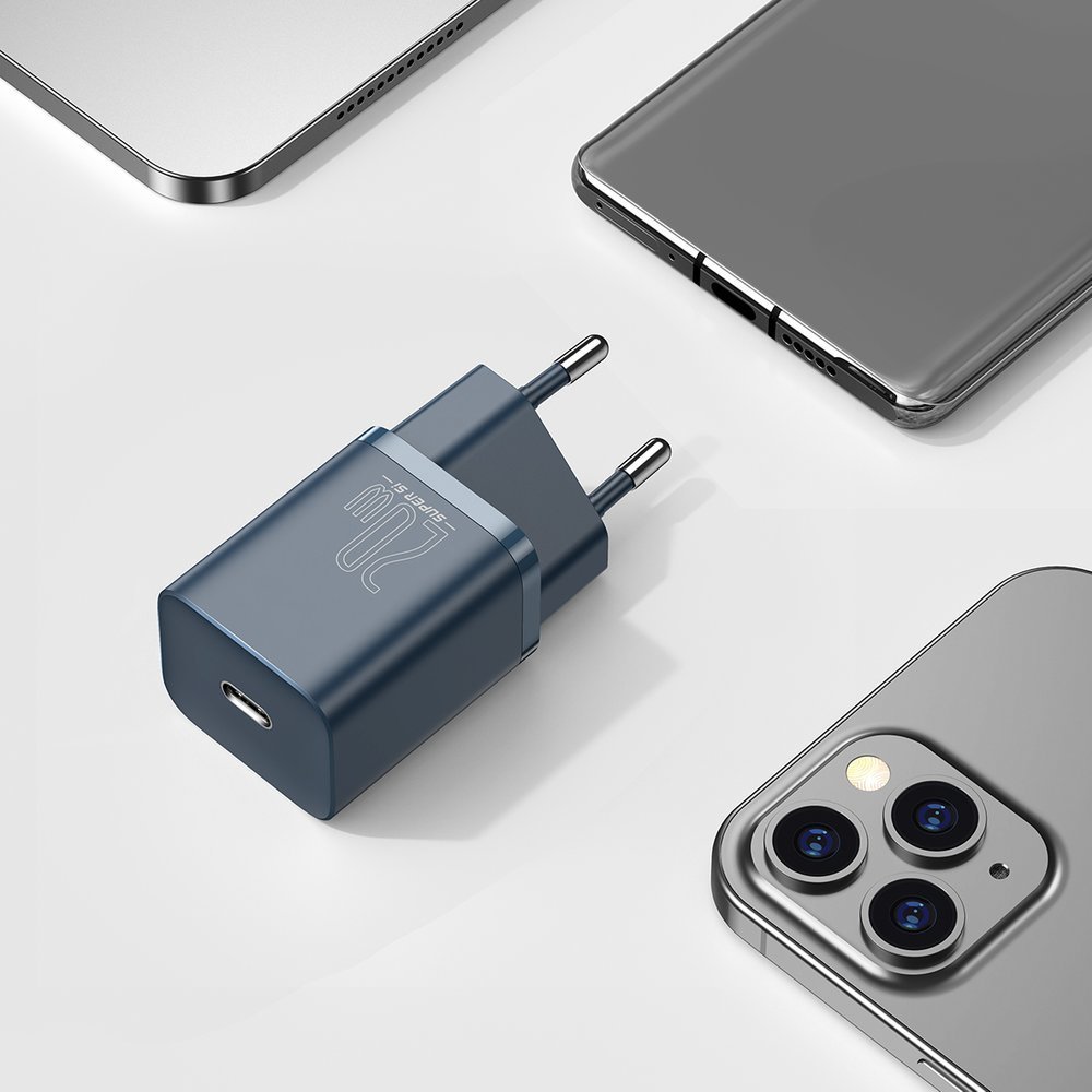 Super Si 1C szybka ładowarka USB-C 20W PD + kabel do iPhone Lightning 1m niebieski (11)