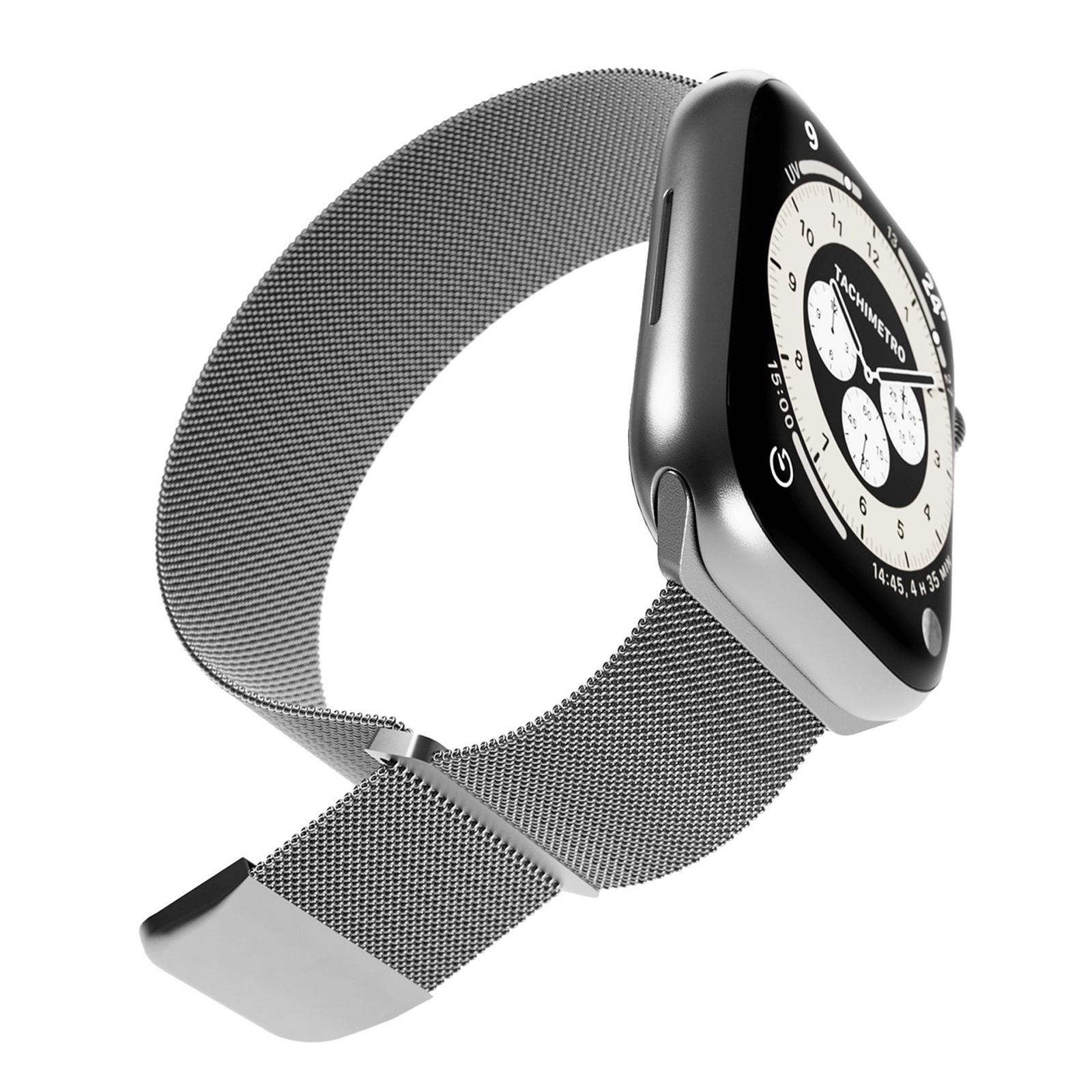 Pasek ze stali nierdzewnej do zegarka Apple Watch 42 44 45 49 mm Milanese - srebrny (4)