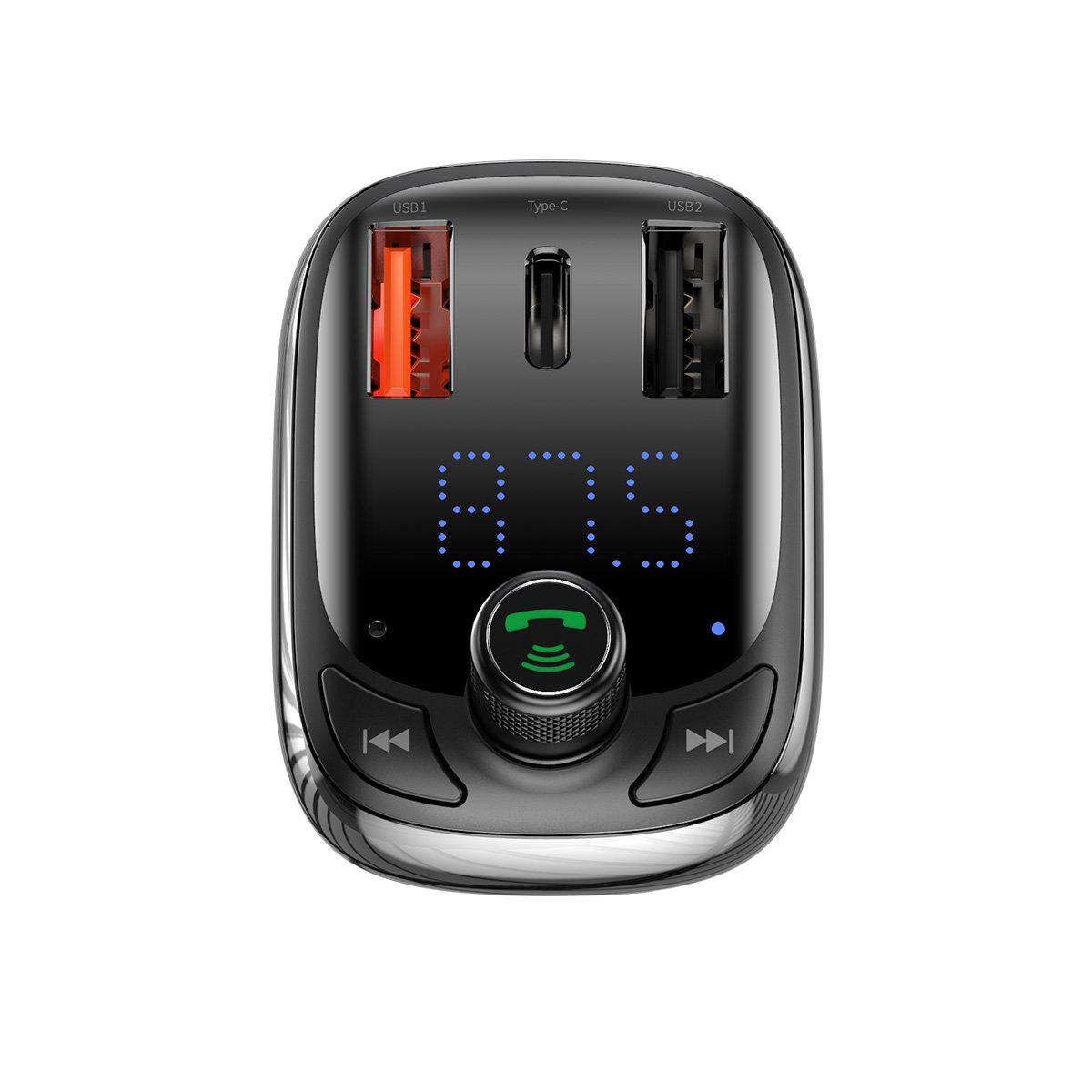 2w1 Transmiter Bluetooth + ładowarka do samochodu S-13 Overseas Edition czarny (5)