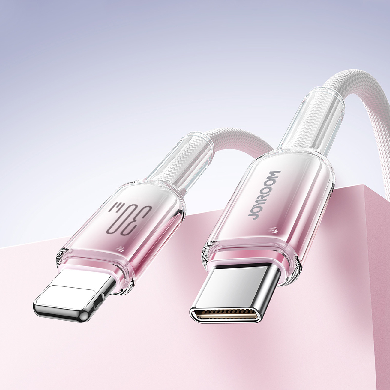 Kabel przewód Crystal-Clear Series 30W USB-C - iPhone Lightning 1.2m - biały (8)