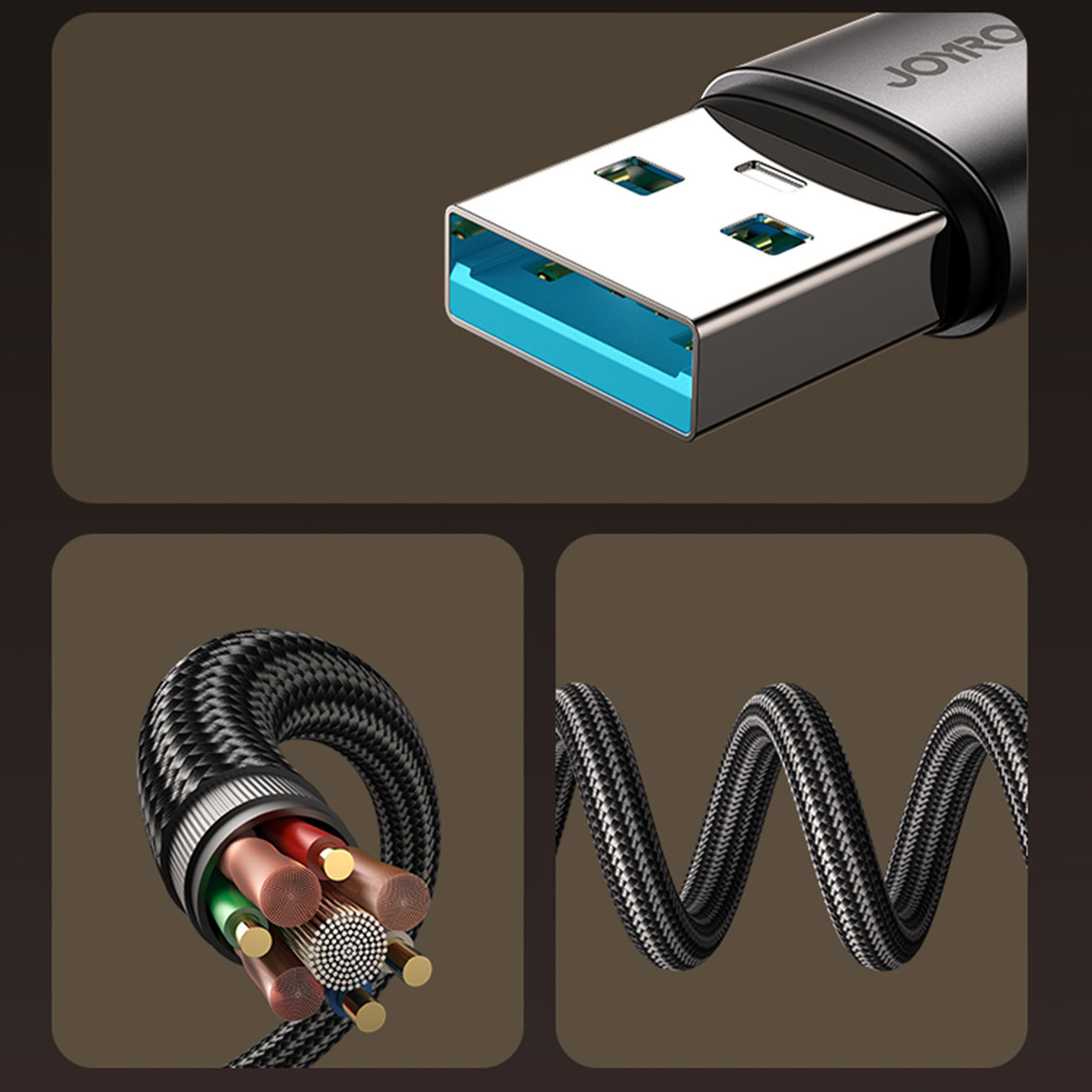 Kabel przewód kątowy USB-A USB-C 3A 1.2m - czarny (6)