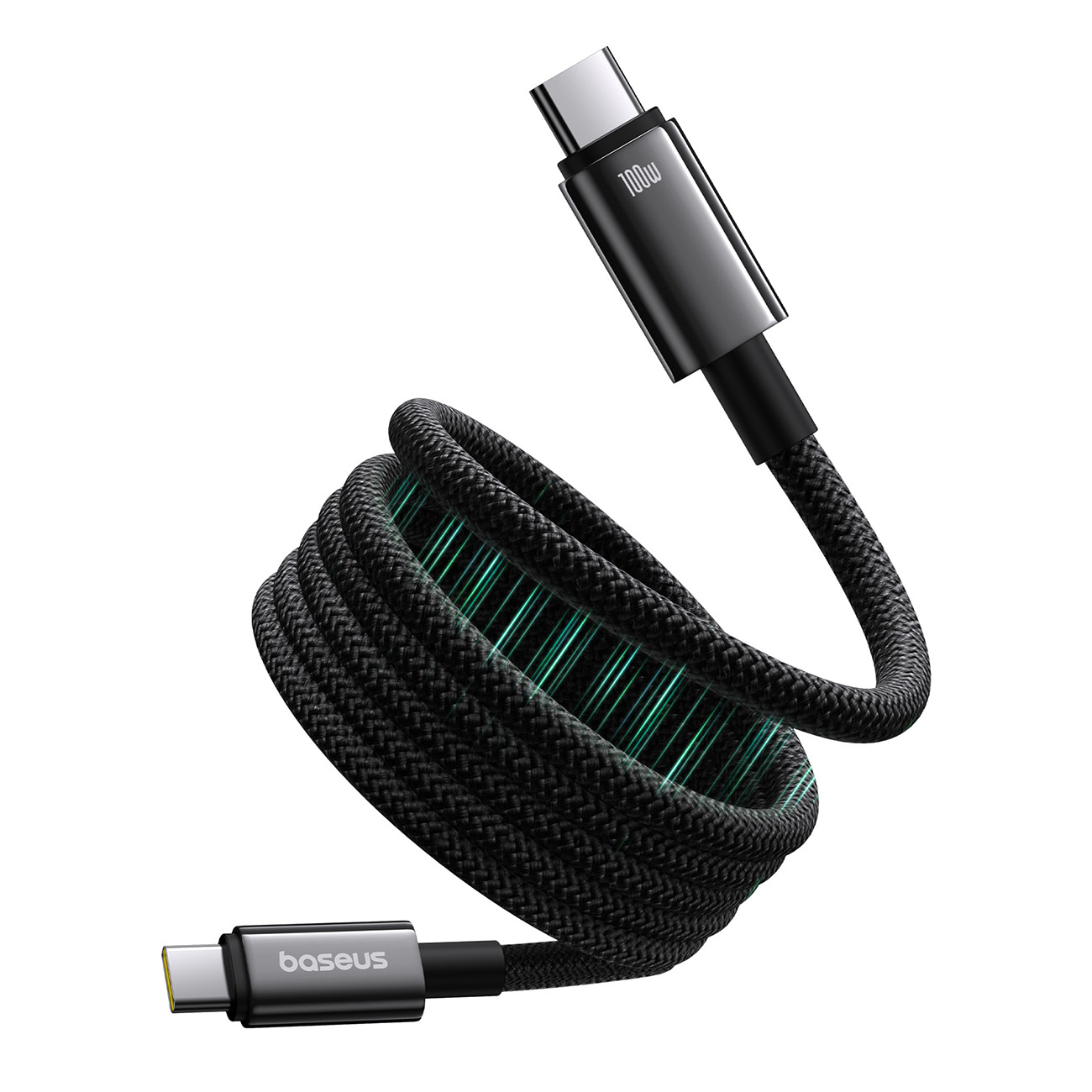 Kabel przewód Tungsten Gold z organizerem magnetycznym USB-C 100W 1m - czarny