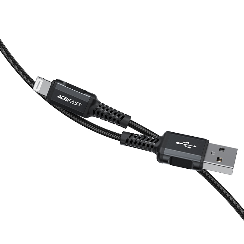 Kabel przewód MFI do iPhone USB - Lightning 2.4A 1.8m czarny (4)