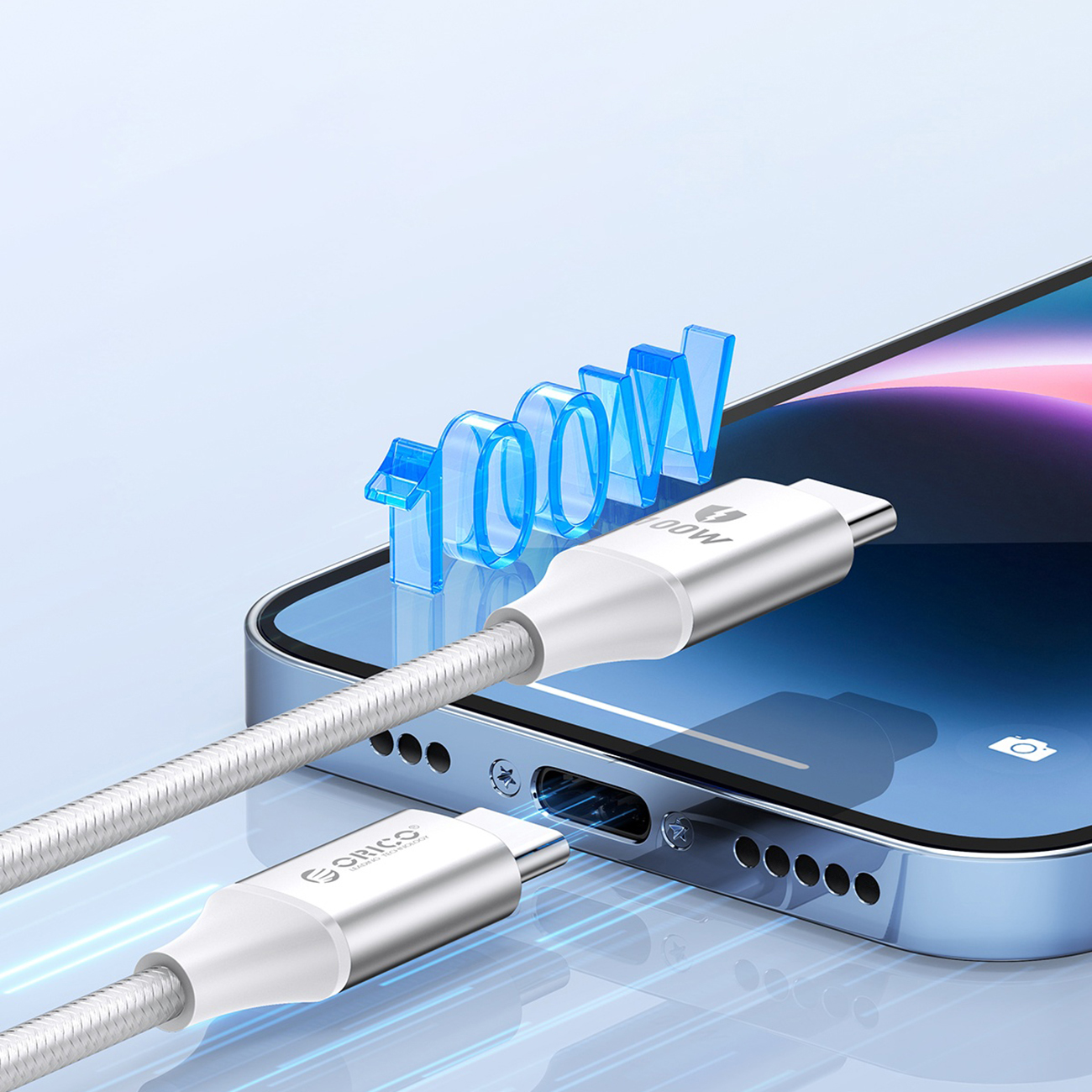 Kabel przewód CDX 100W 5A Power Delivery USB-C 1m - biały (3)