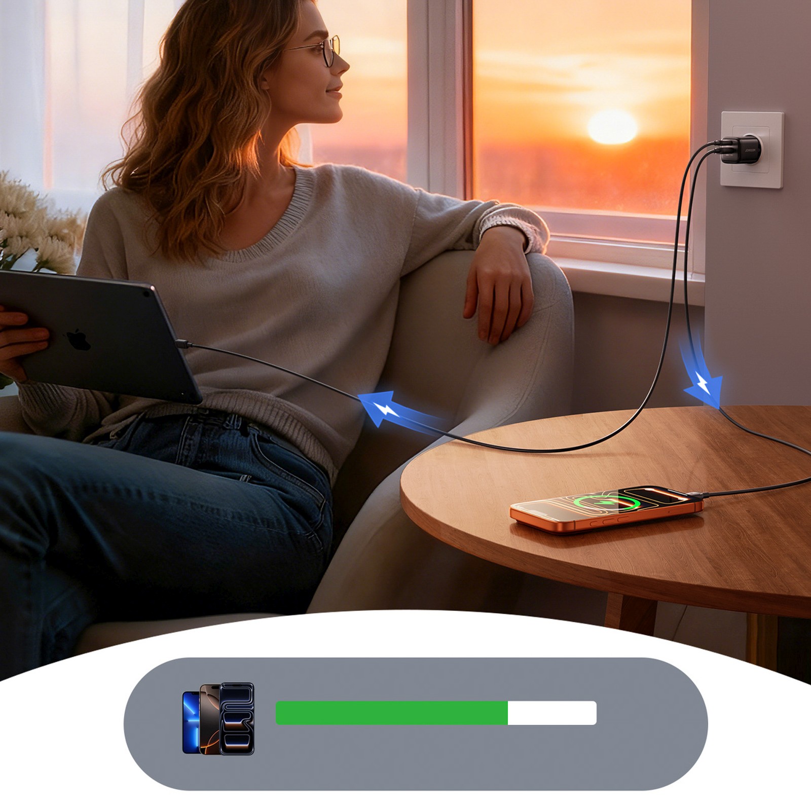 Ładowarka sieciowa USB-A USB-C 33W - czarna (8)