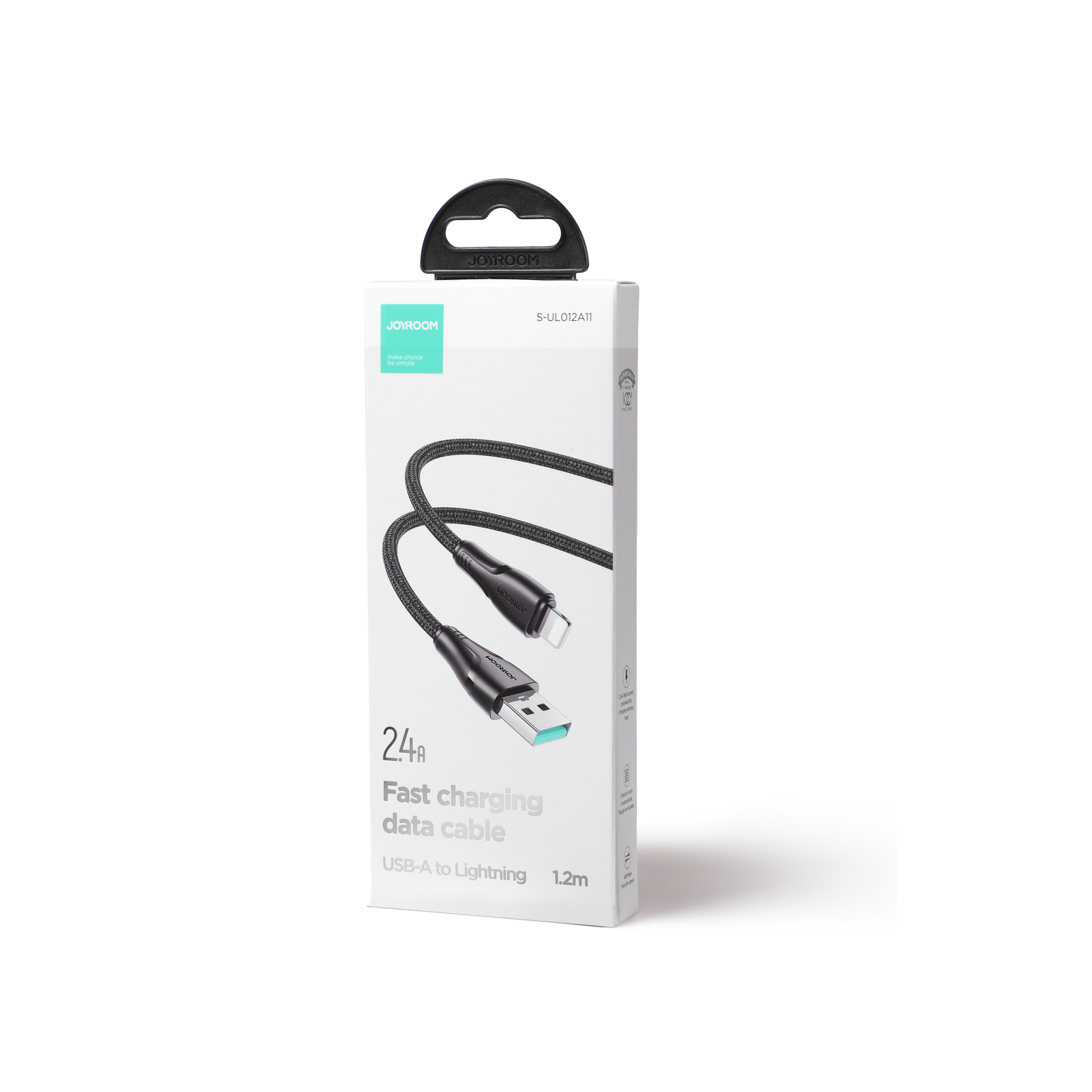Kabel przewód do iPhone USB - Lightning 2.4A Surpass Series 1.2 m czarny (5)