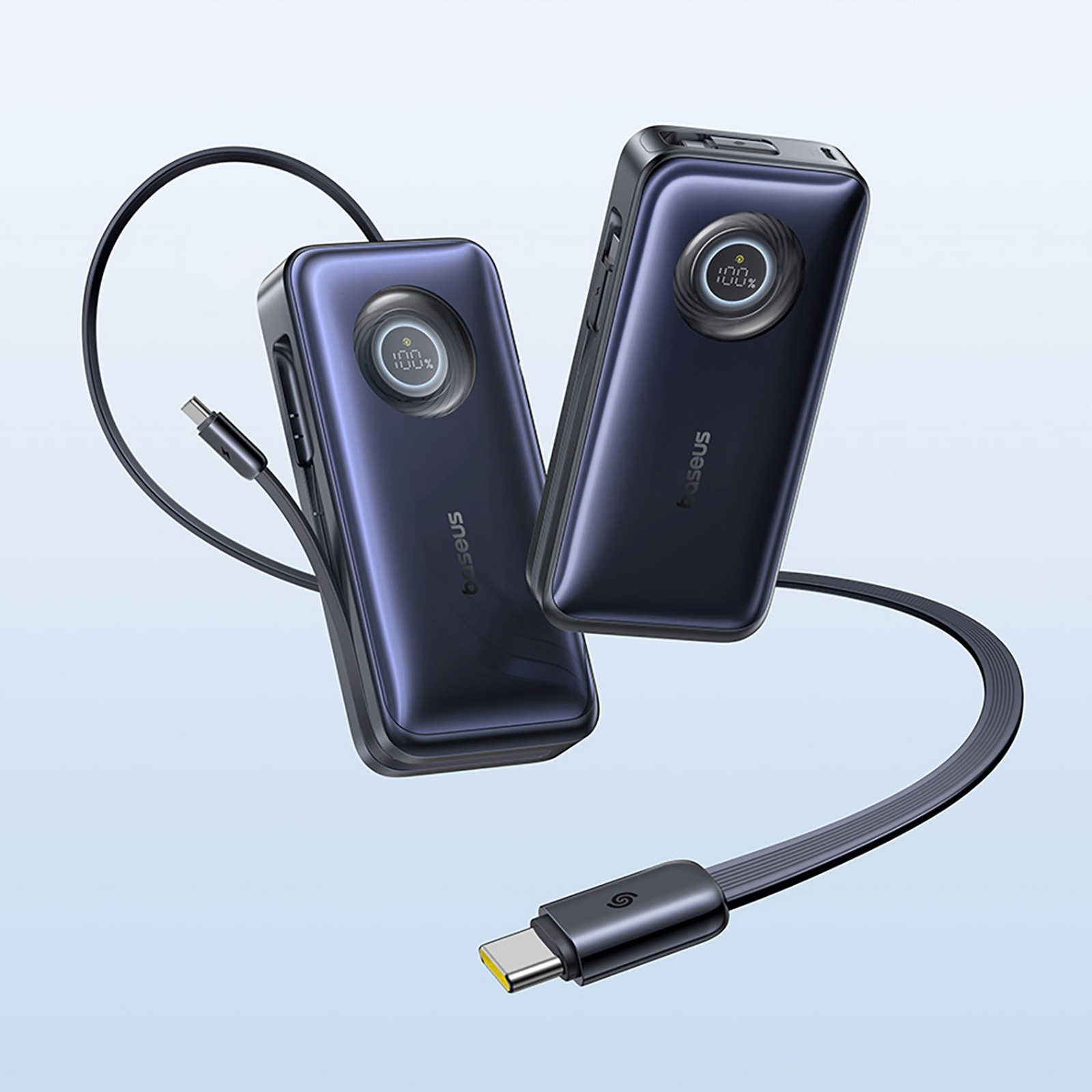 Powerbank 20000mAh 100W ze zwijanym kablami USB-C - czarny (10)