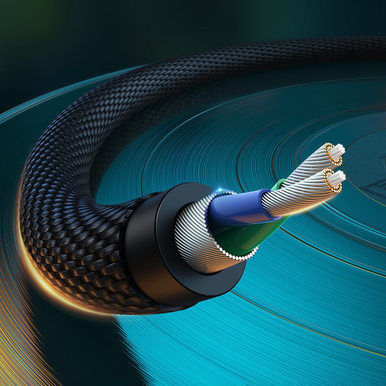 Kabel przewód miedziany audio 3.5mm mini jack - 2x RCA 2m (4)