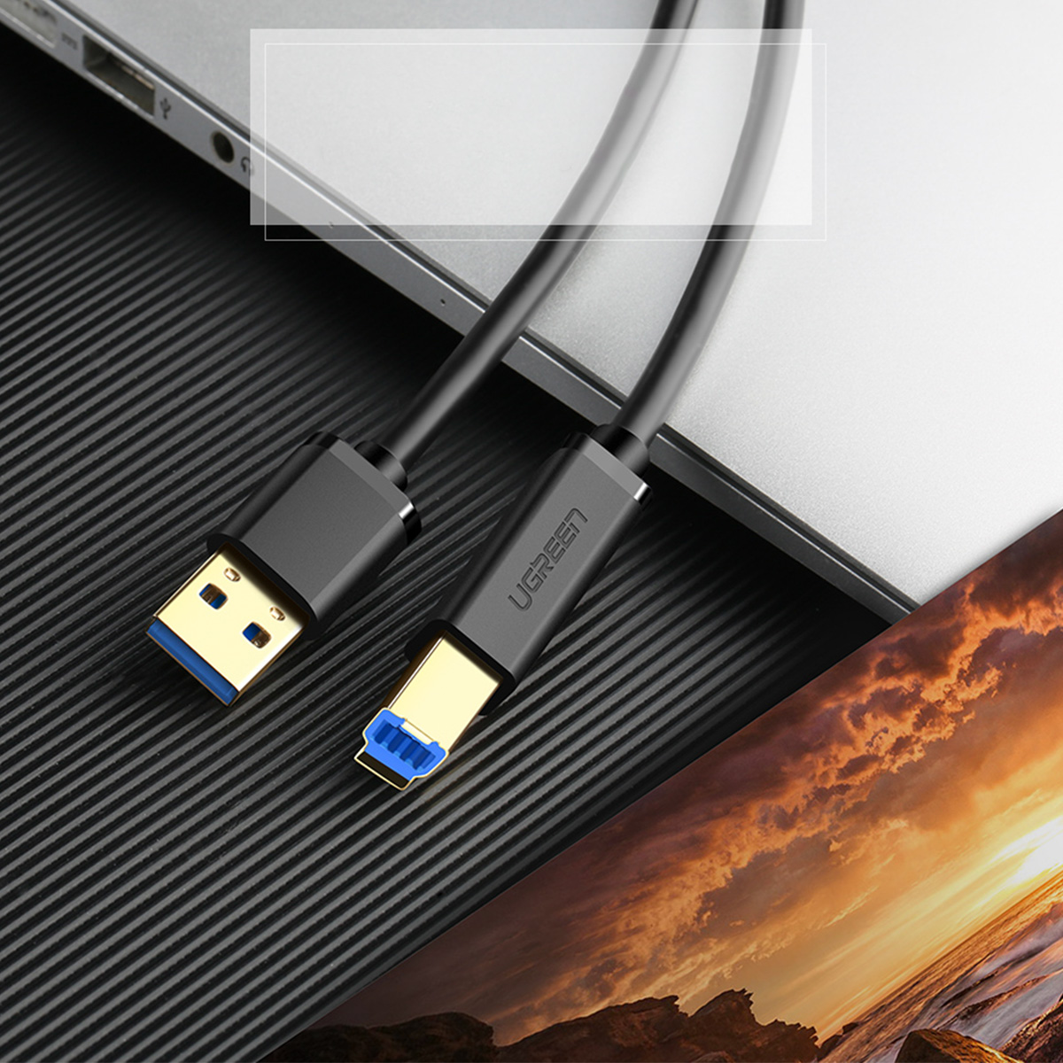 Kabel przewód do drukarki USB-A - USB-B 5Gb/s 2m czarny (8)