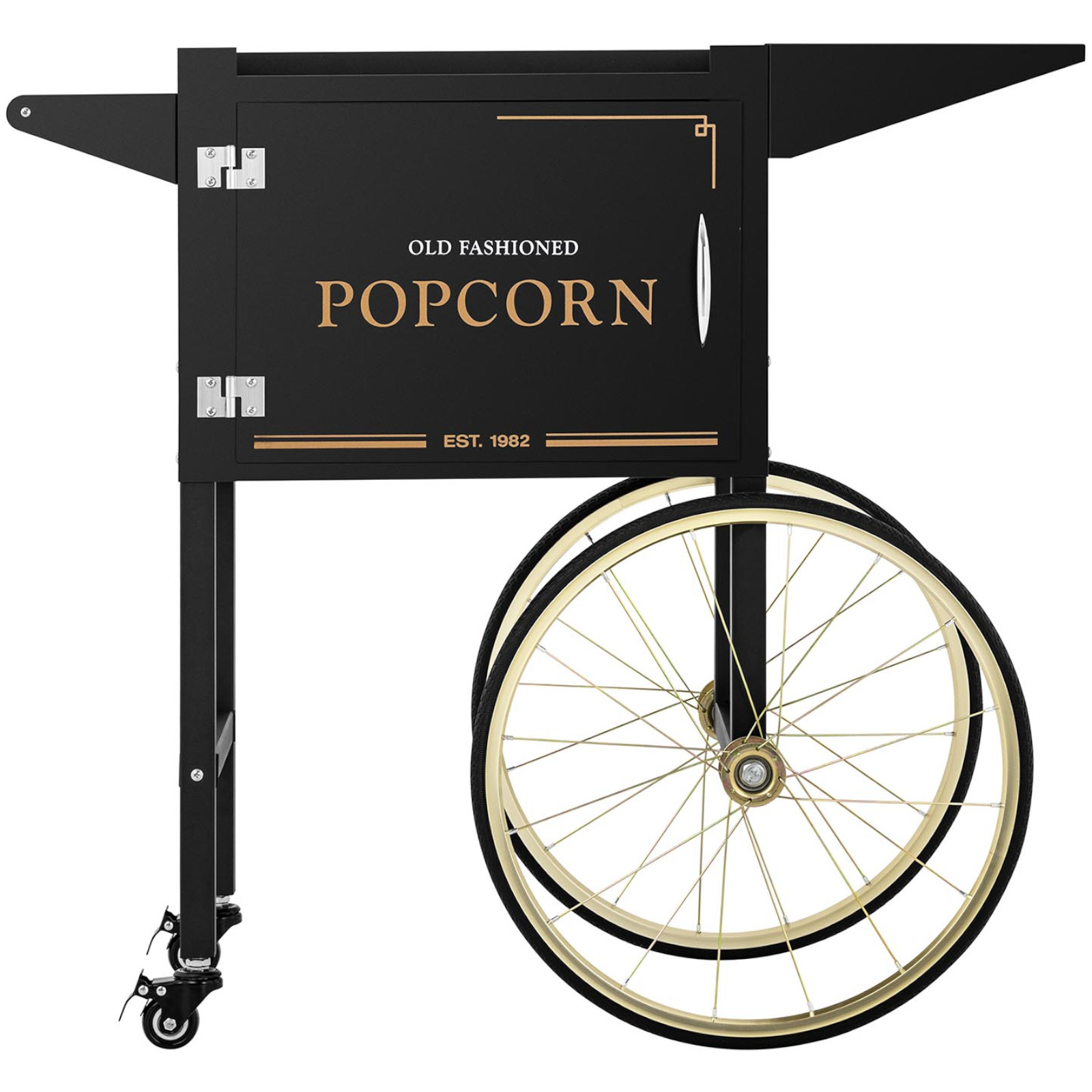 Wózek podstawa do maszyny do popcornu z szafką retro 51 x 37 cm - czarno-złoty (6)
