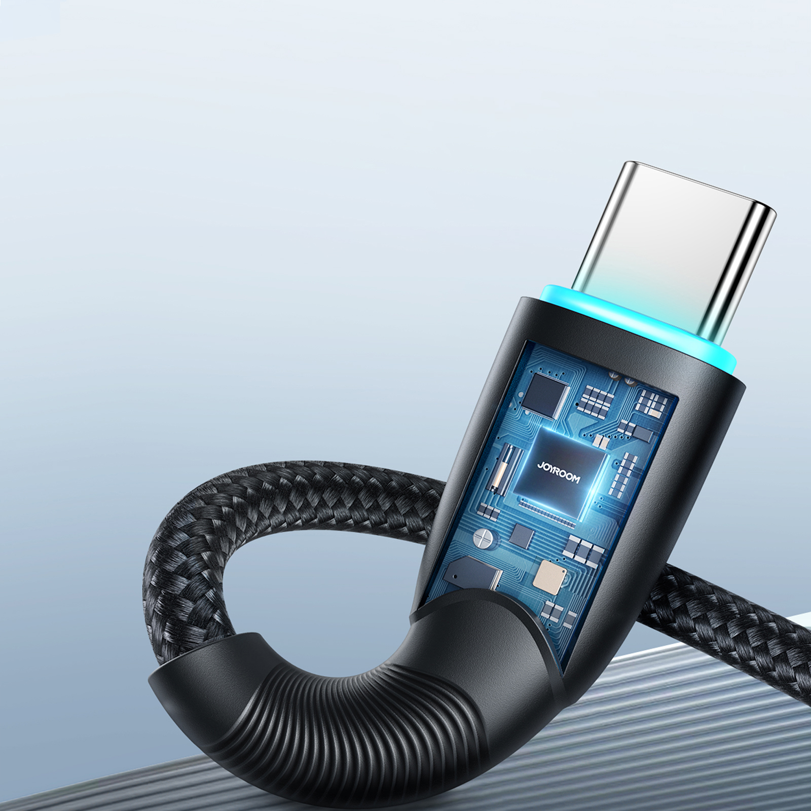 Kabel przewód Starry Series USB-A - USB-C 100W 1m czarny (10)